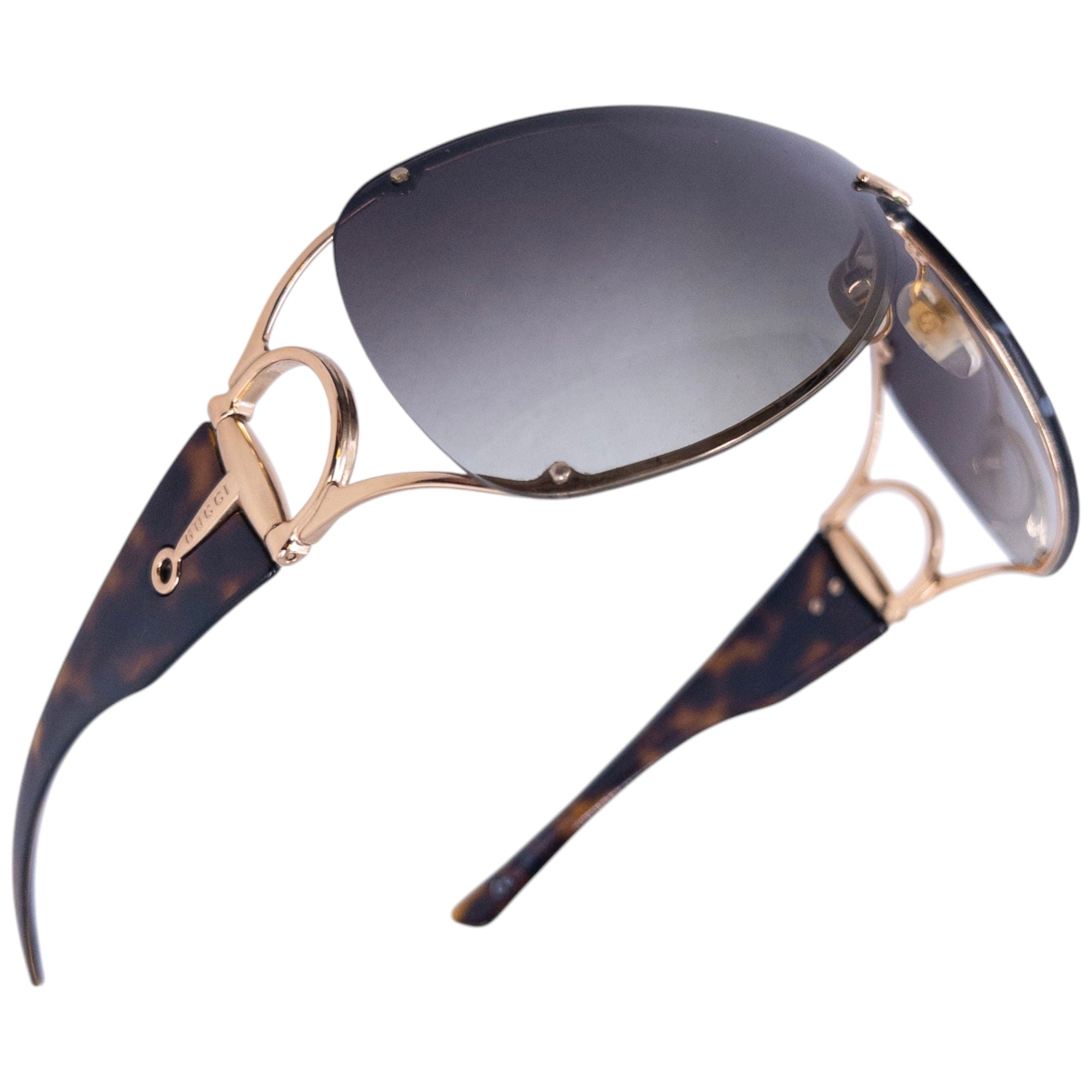 Vintage Gucci Horse Bit Tortoise Shell Sunglasses