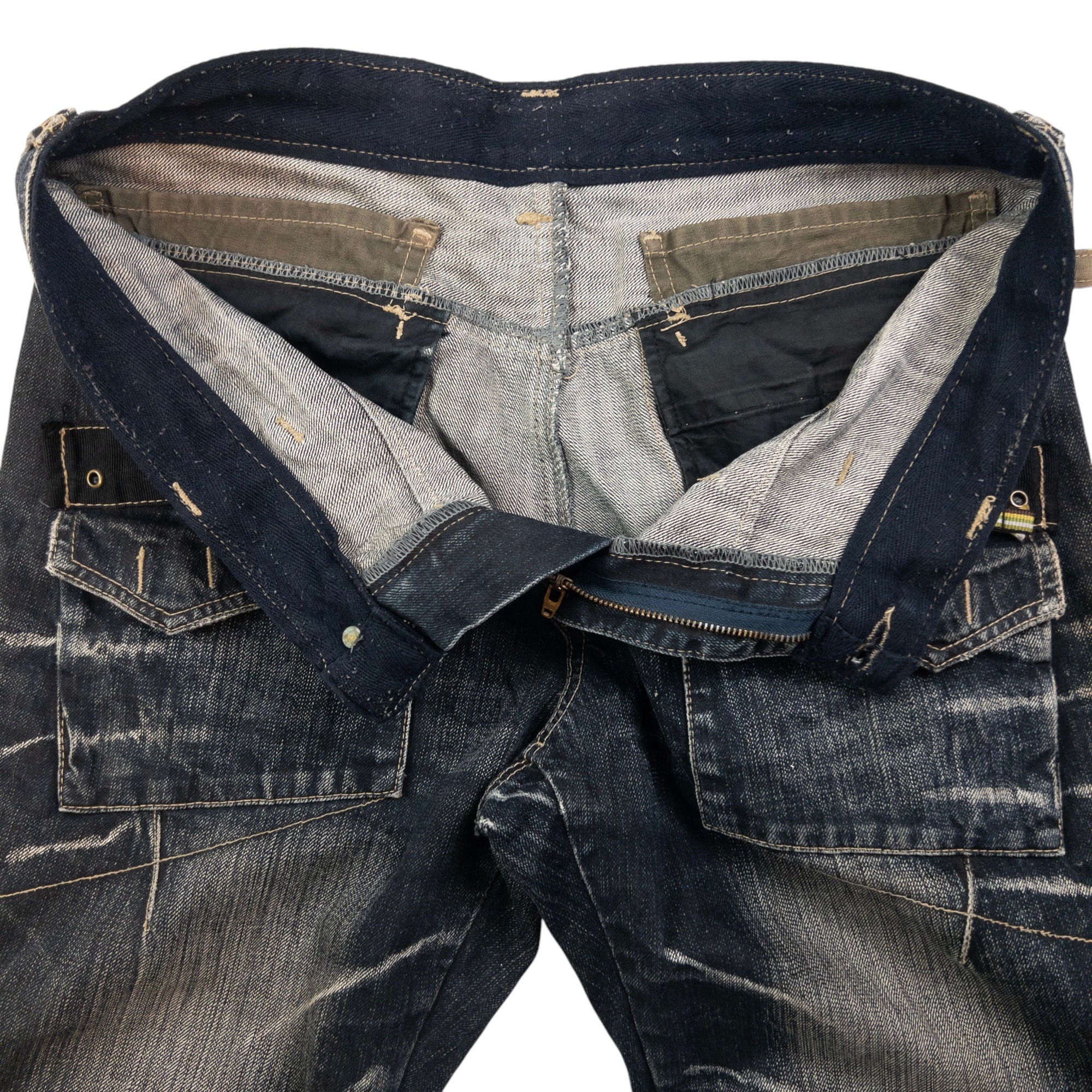 Vintage PPFM Multi Zip Denim Jeans Size W32