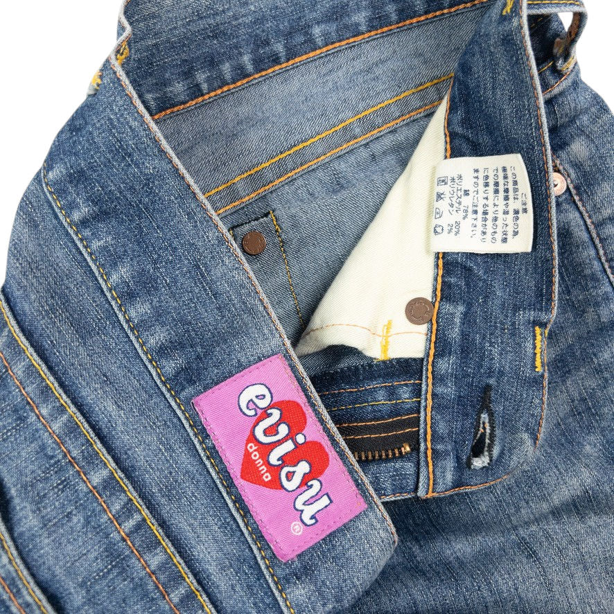 Vintage Evisu Donna Painted Daicock Denim Jeans Womens Size W29