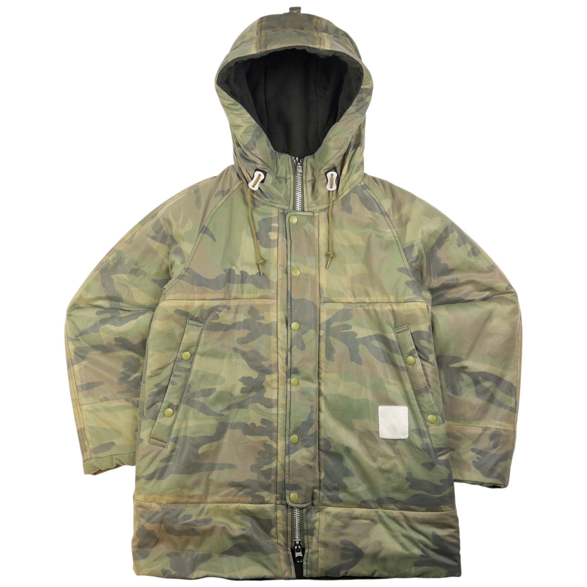 Vintage Final Home By Issey Miyake Fleece Lined Double Mesh Layer Camo Jacket Size S