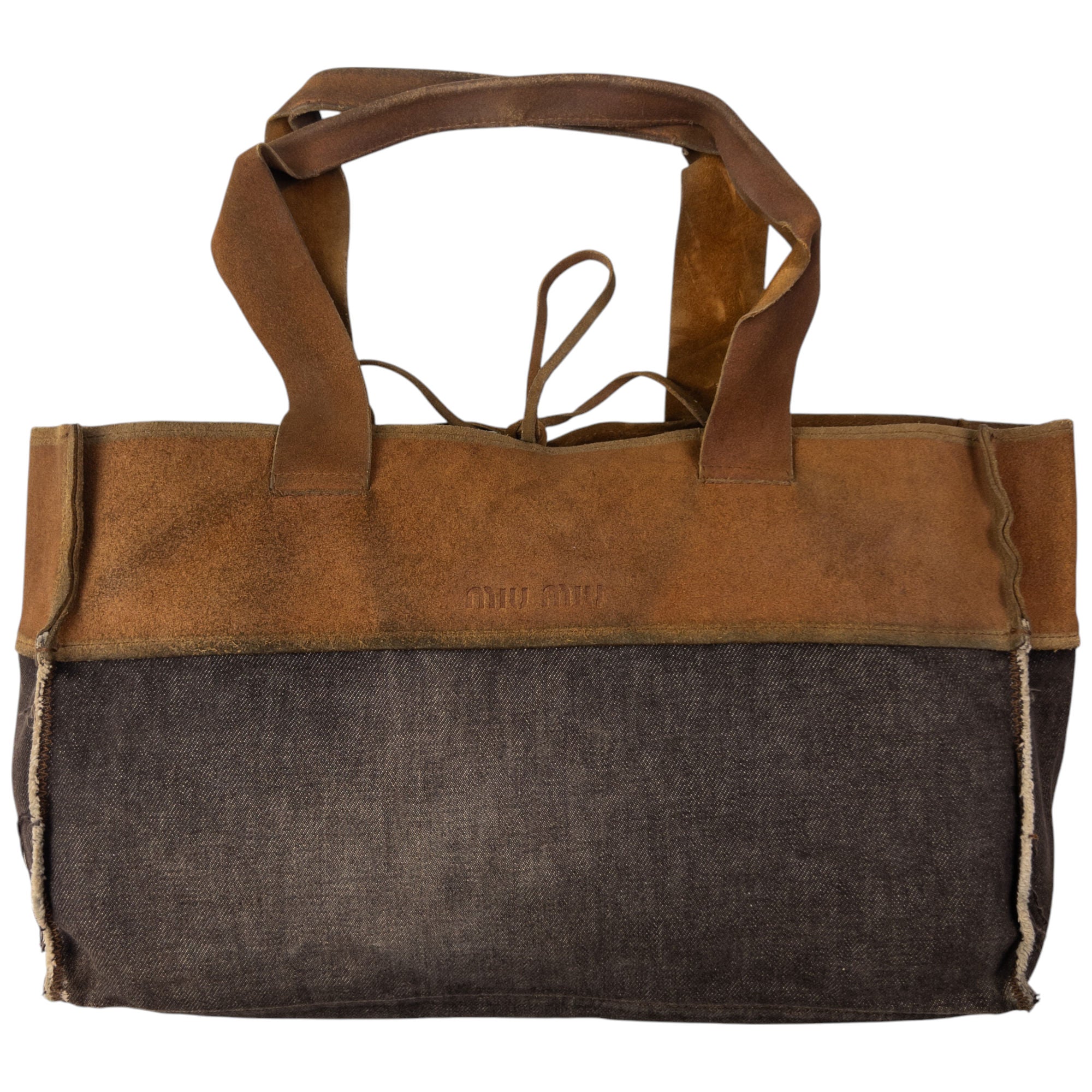 Vintage Miu Miu Denim & Leather Shoulder Bag