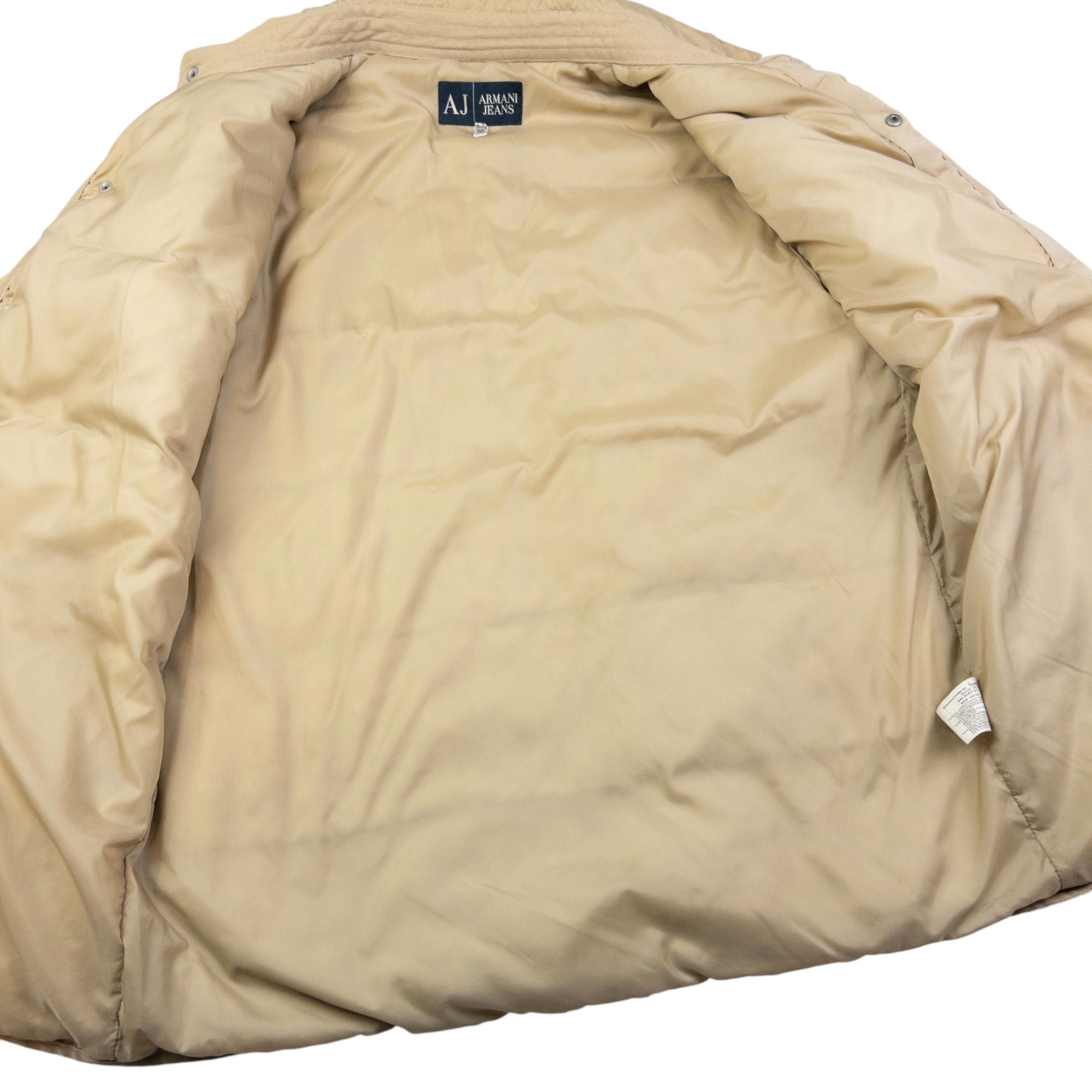 Vintage Armani Jeans Button Up Puffer Jacket Size L