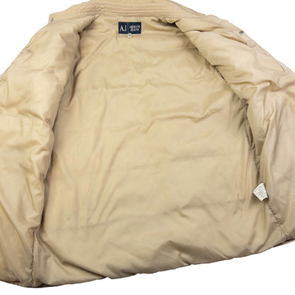 Vintage Armani Jeans Button Up Puffer Jacket Size L