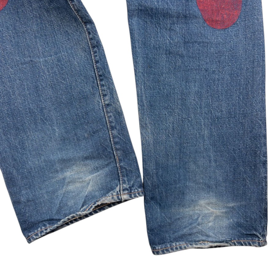 Vintage Evisu Painted Daicock Japanese Denim Jeans Size W32