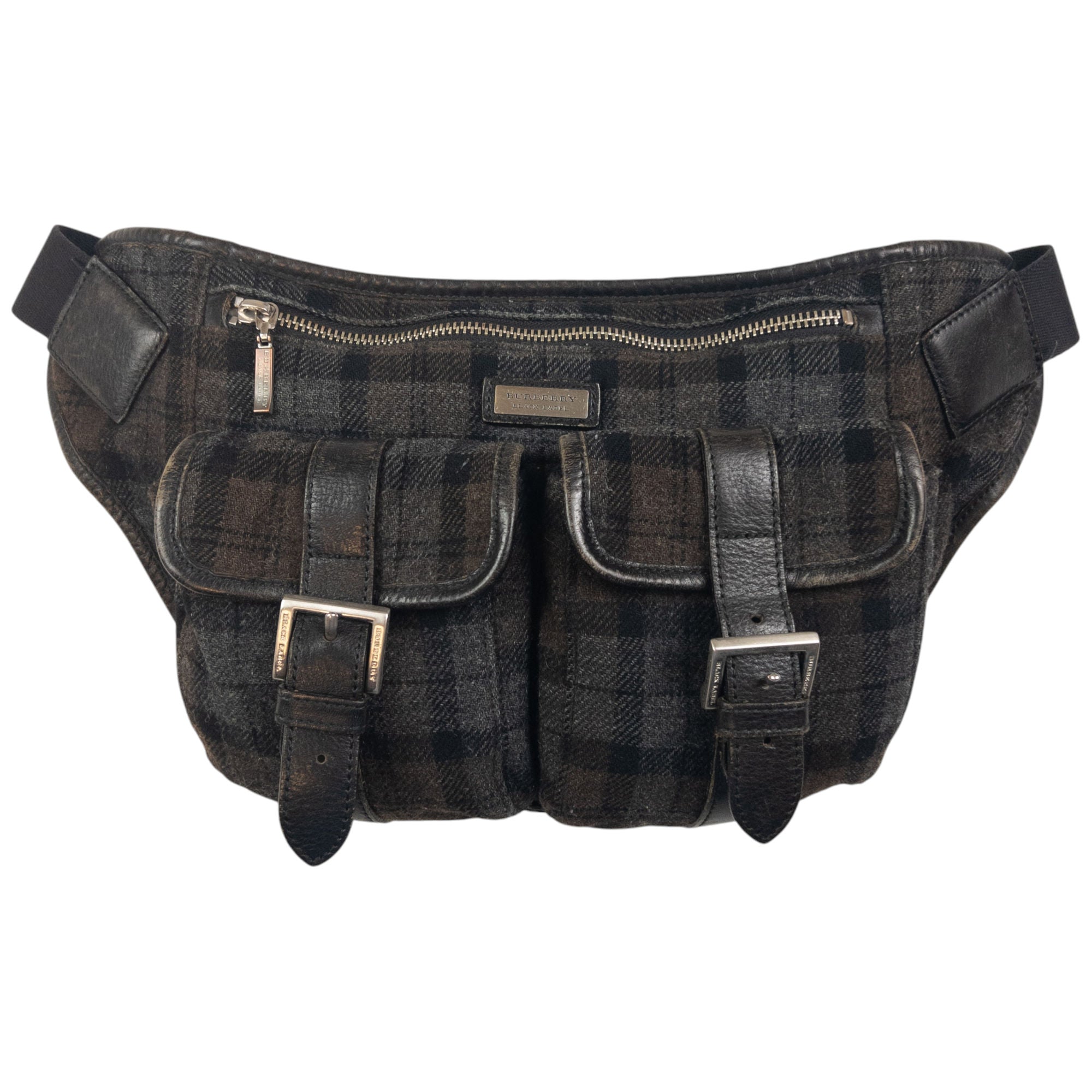 Vintage Burberry Nova Check Wool Crossbody Bag