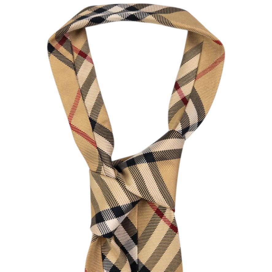 Vintage Burberry Nova Check Silk Tie