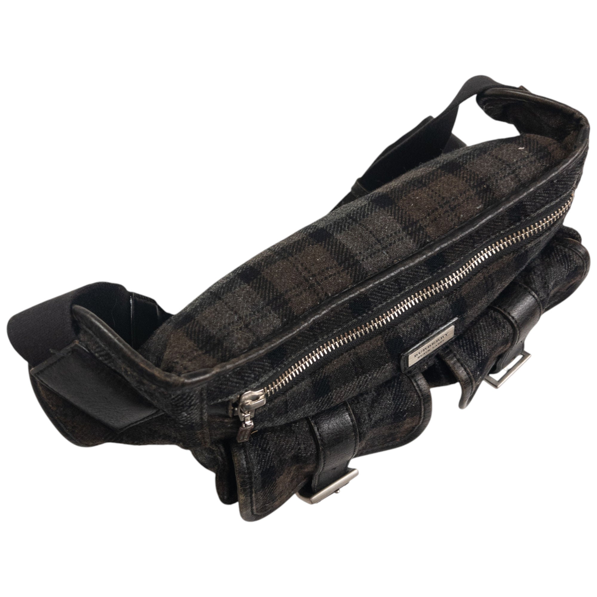 Vintage Burberry Nova Check Wool Crossbody Bag