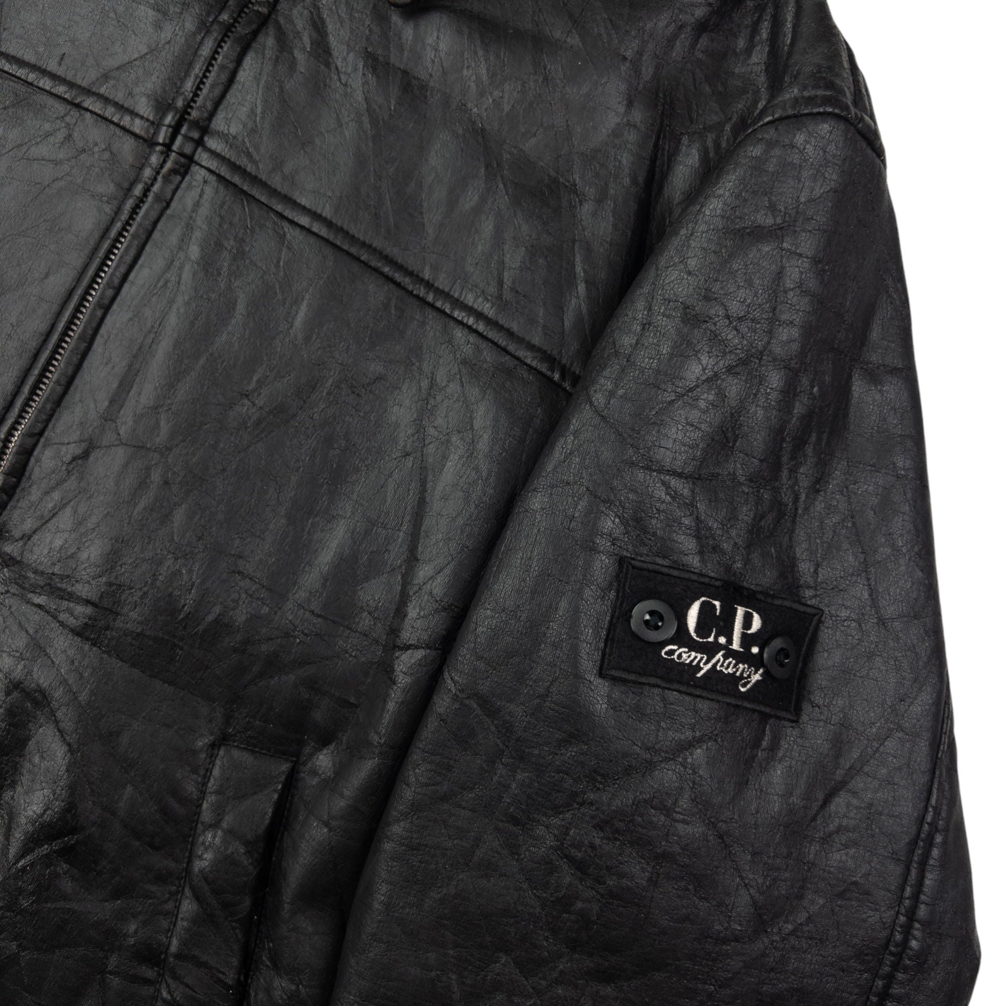 Vintage CP Company Zip Up Leather Jacket Size L