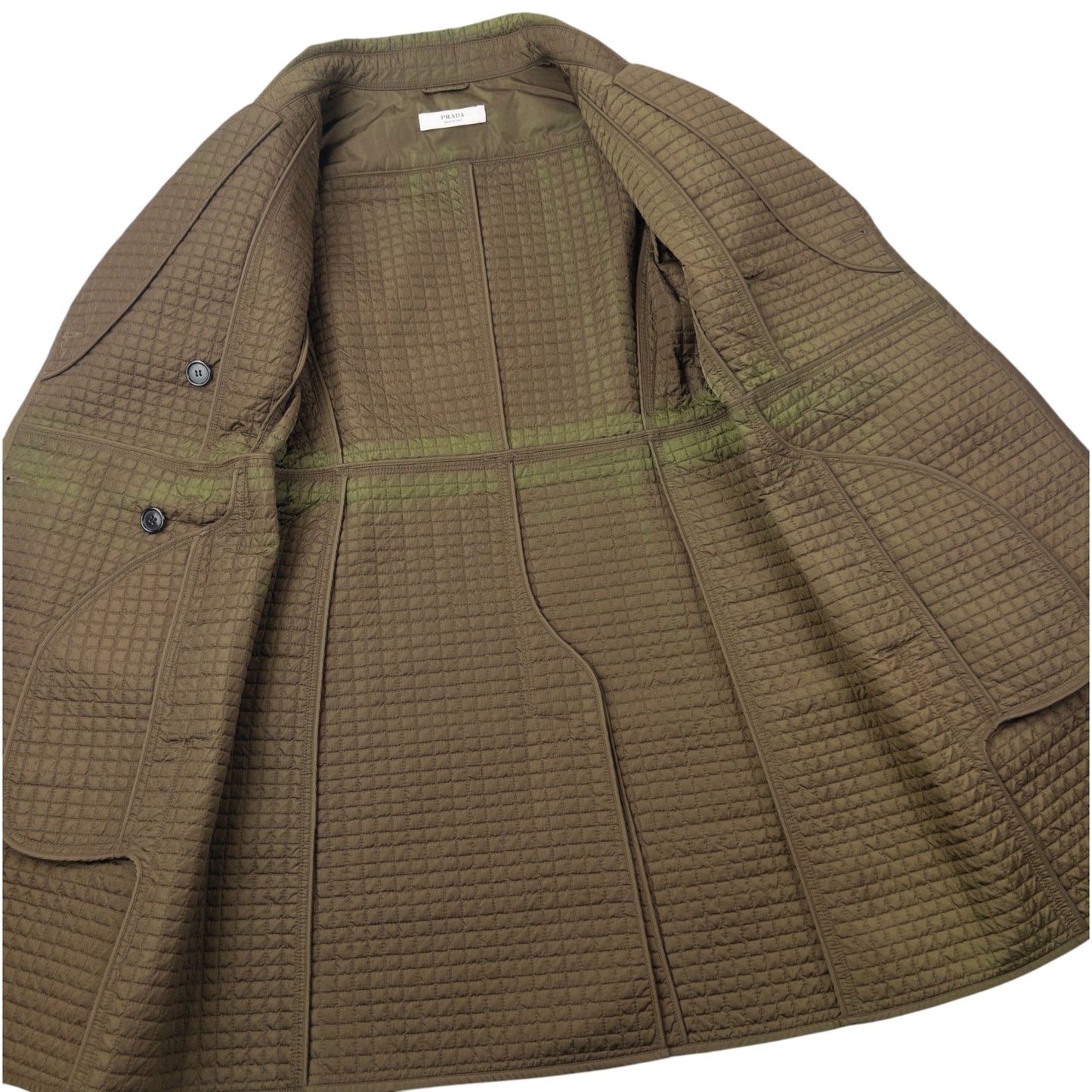 Vintage 2000s Prada Quilted Belt Waist Trench Jacket Womens Size M