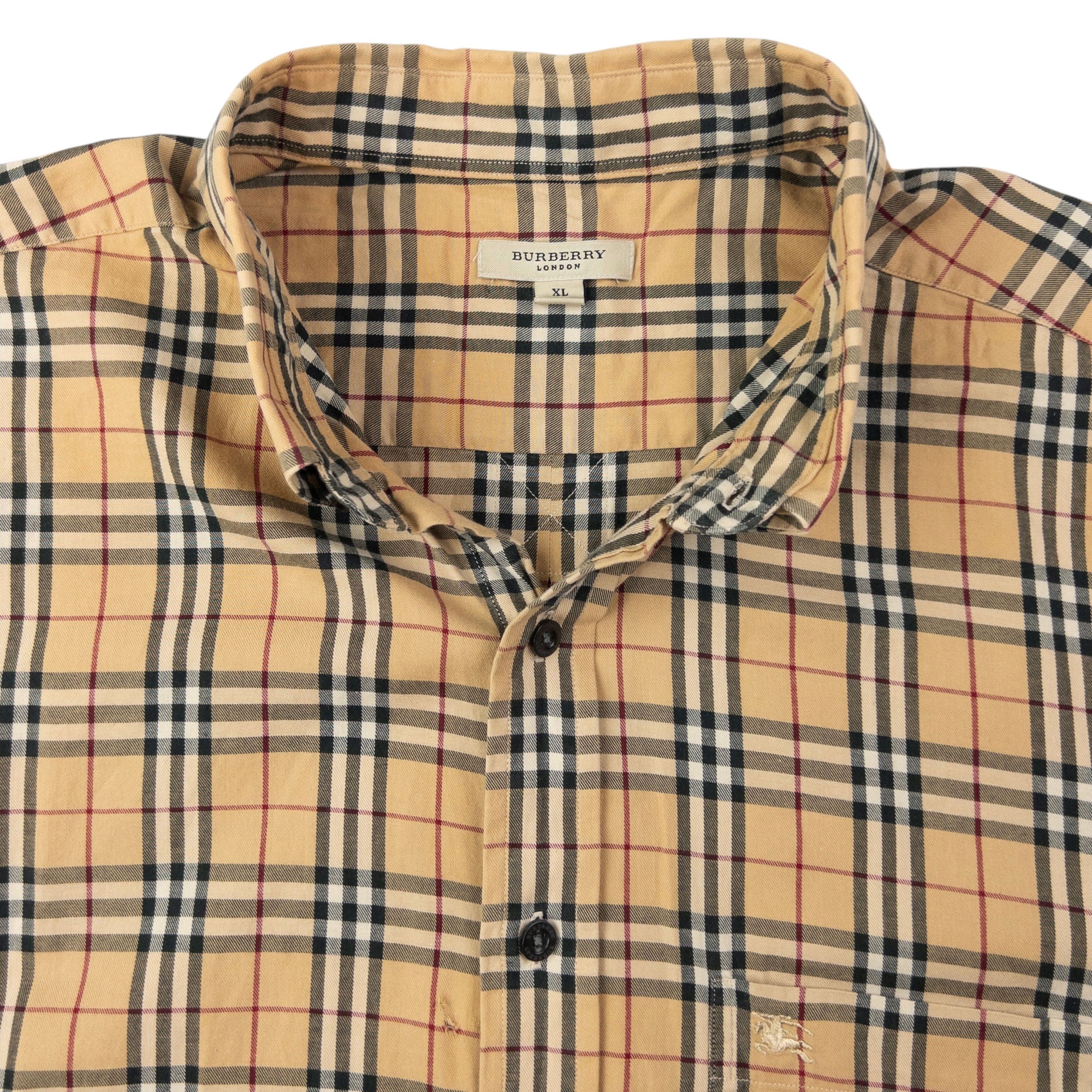 Vintage Burberry Nova Check Short Sleeve Button Up Shirt Size XL