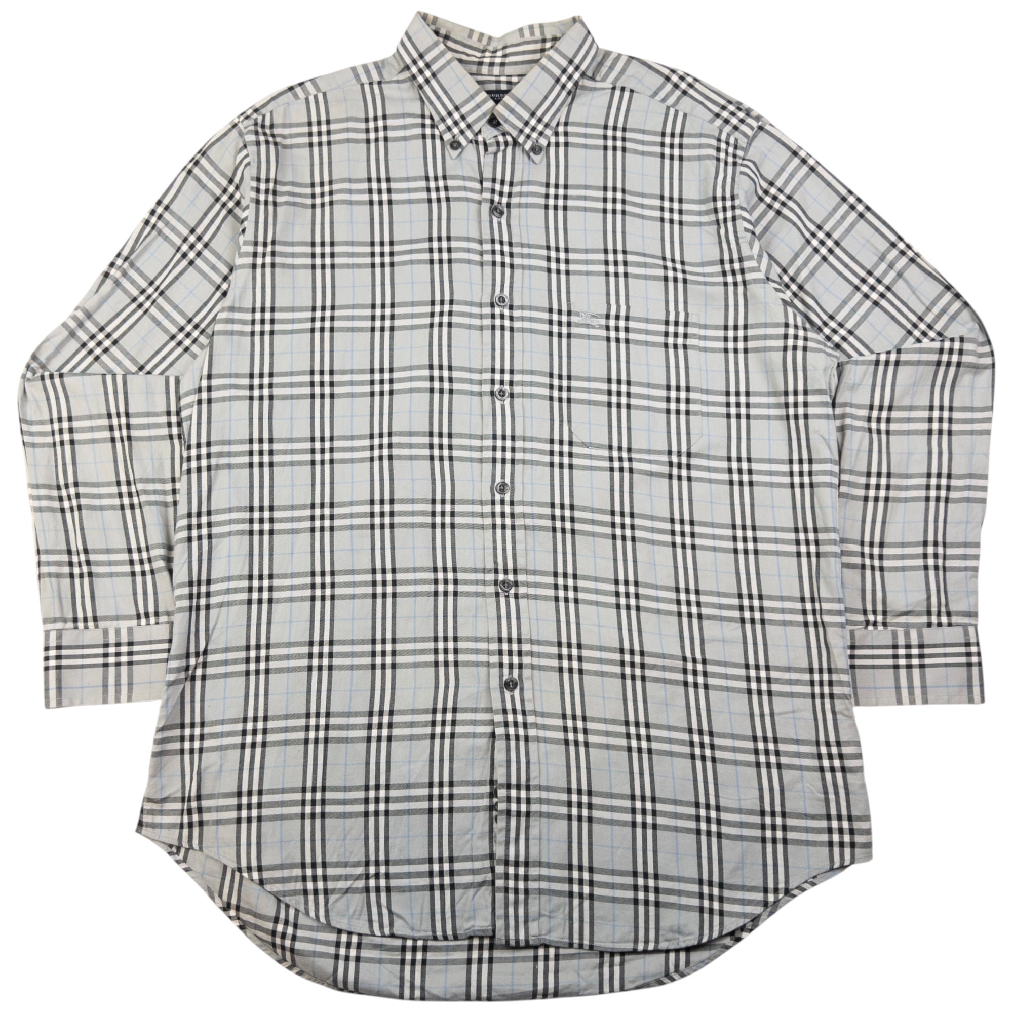 Vintage Burberry Nova Check Long Sleeve Button Up Shirt Size L
