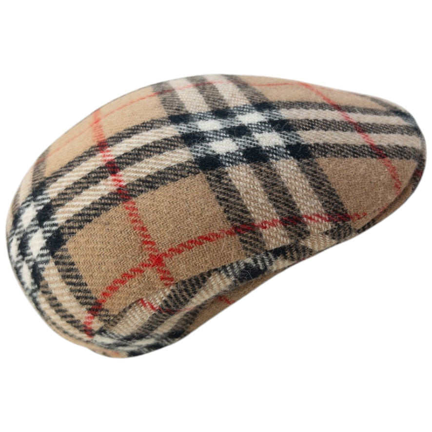 Vintage 90s Burberry Nova Check Structured Flat-Cap Hat