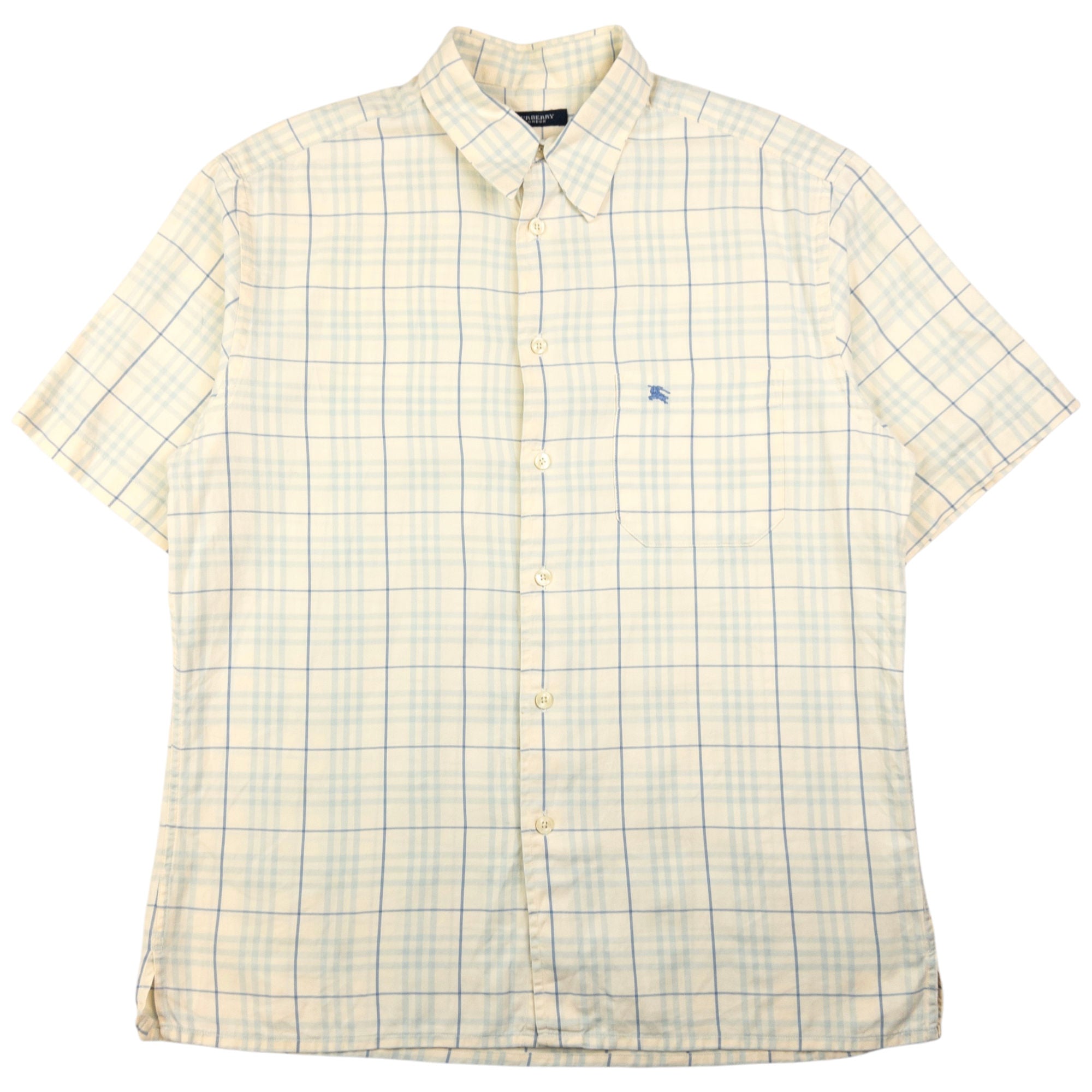 Vintage Burberry Nova Check Short Sleeve Button Up Shirt Size M