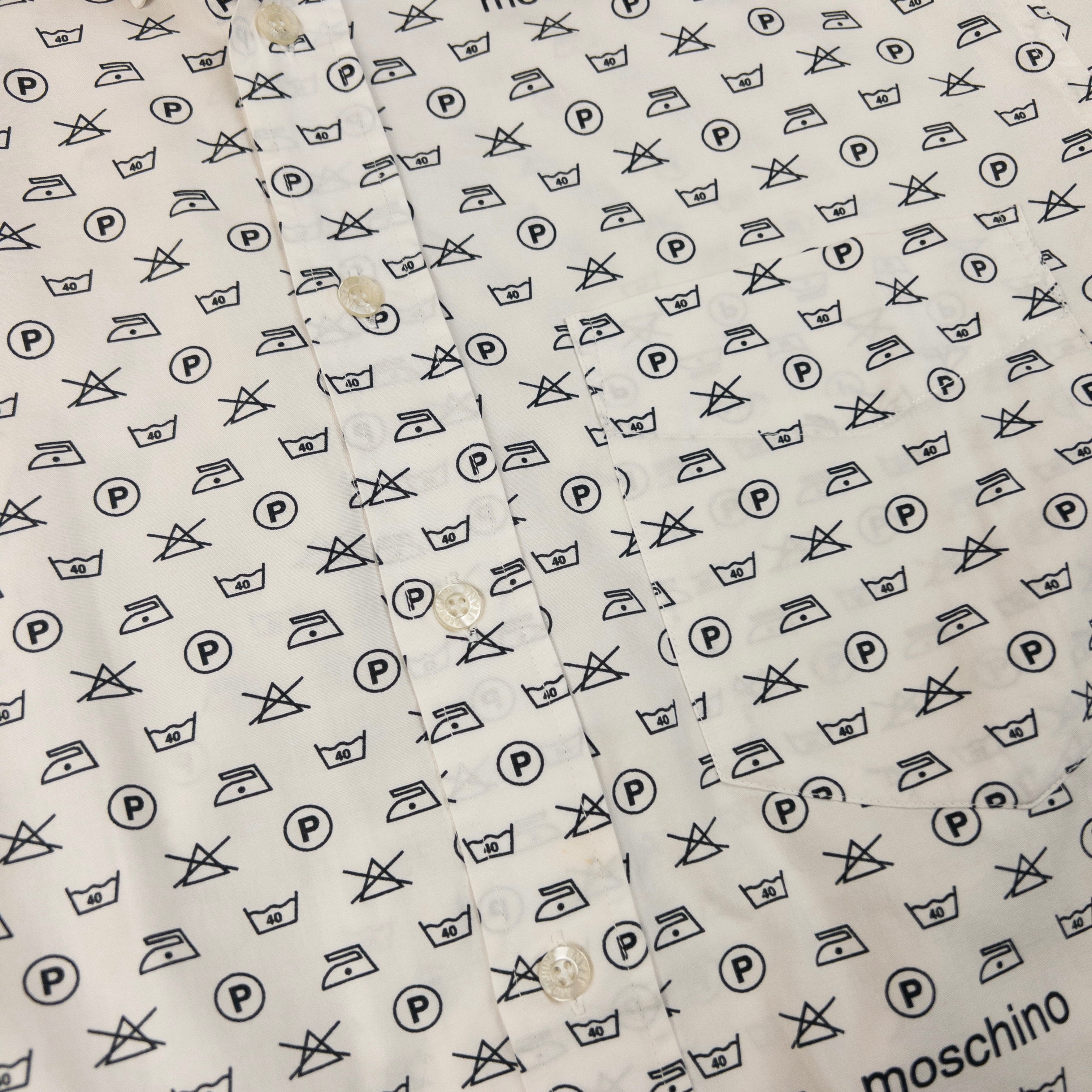 Vintage Moschino Jeans Monogram Washing Icons Shirt Size M