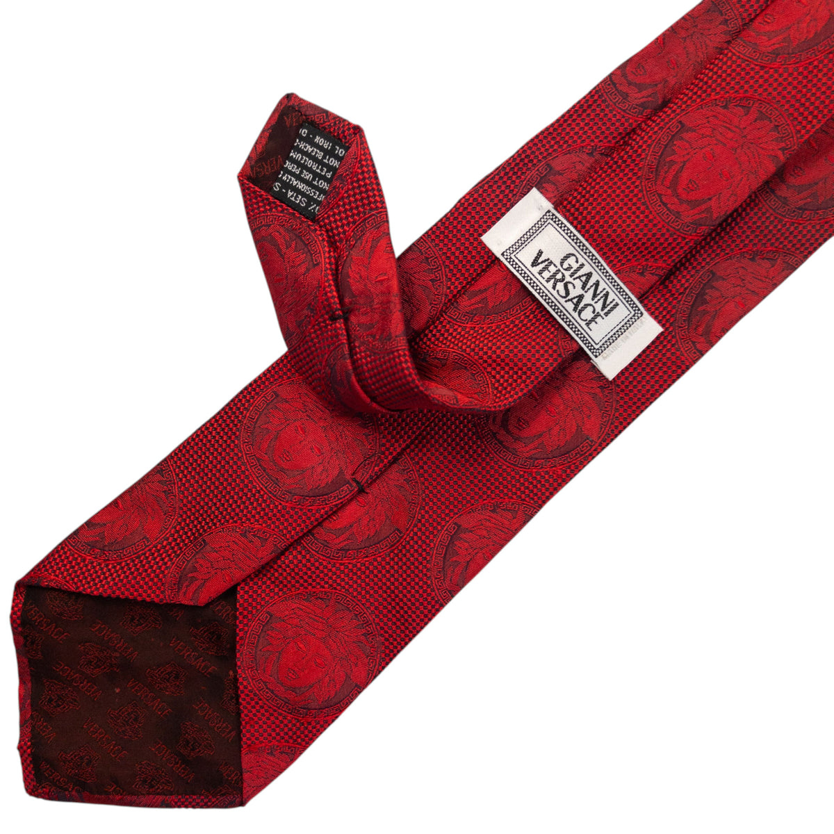 Vintage 90s Gianni Versace Monogram Medusa Silk Tie