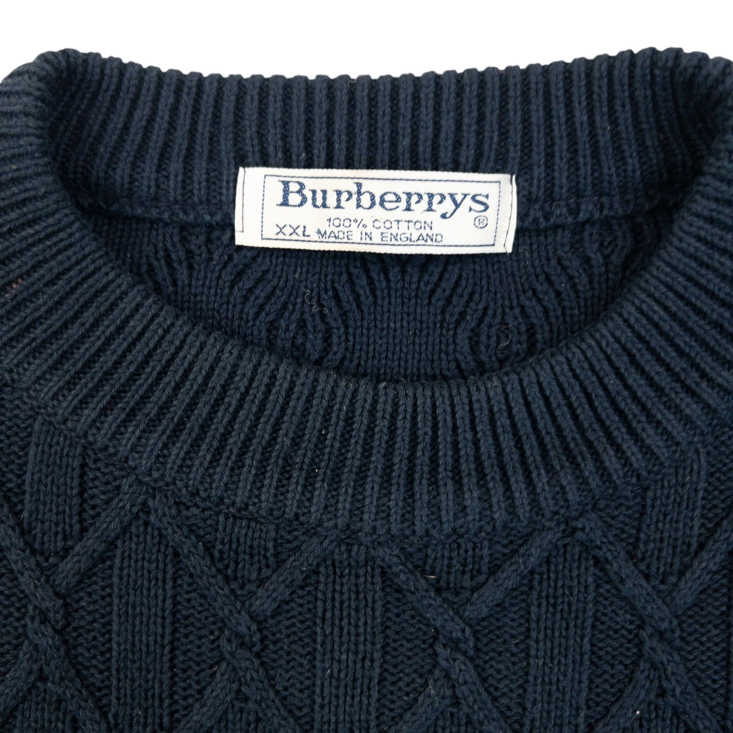 Vintage 90s Burberry Embroidered Knit Jumper Size XL