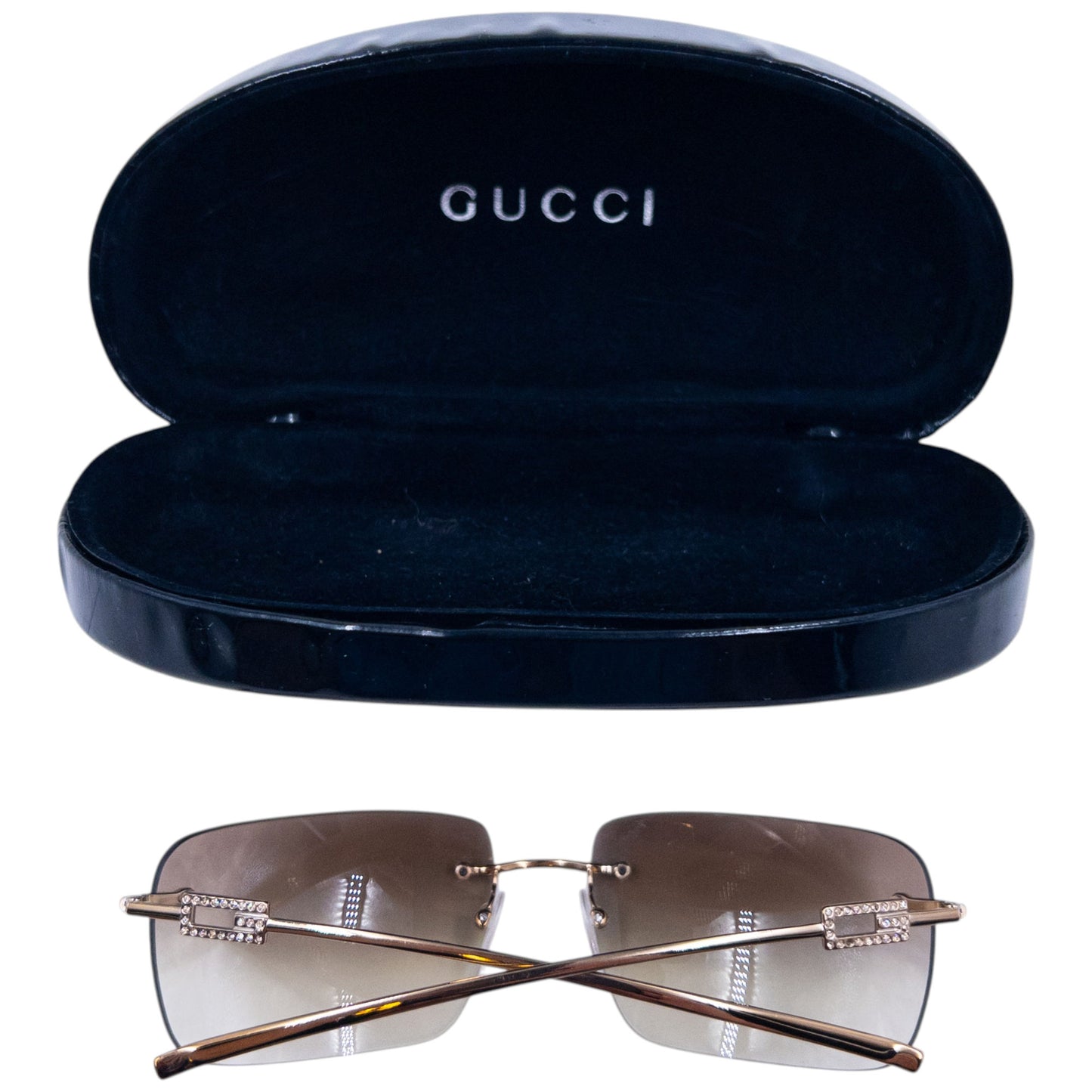Vintage 2000s Gucci Diamanté Rimless Sunglasses