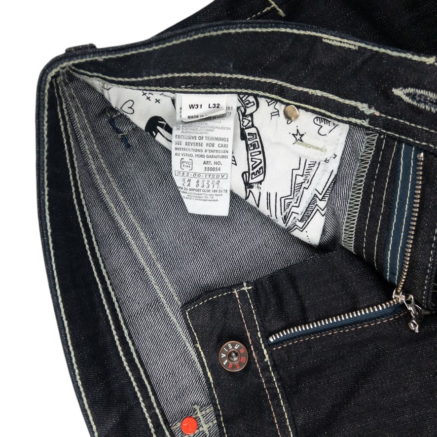 Vintage Puma X Evisu Double Gull Japanese Denim Jeans Size W32