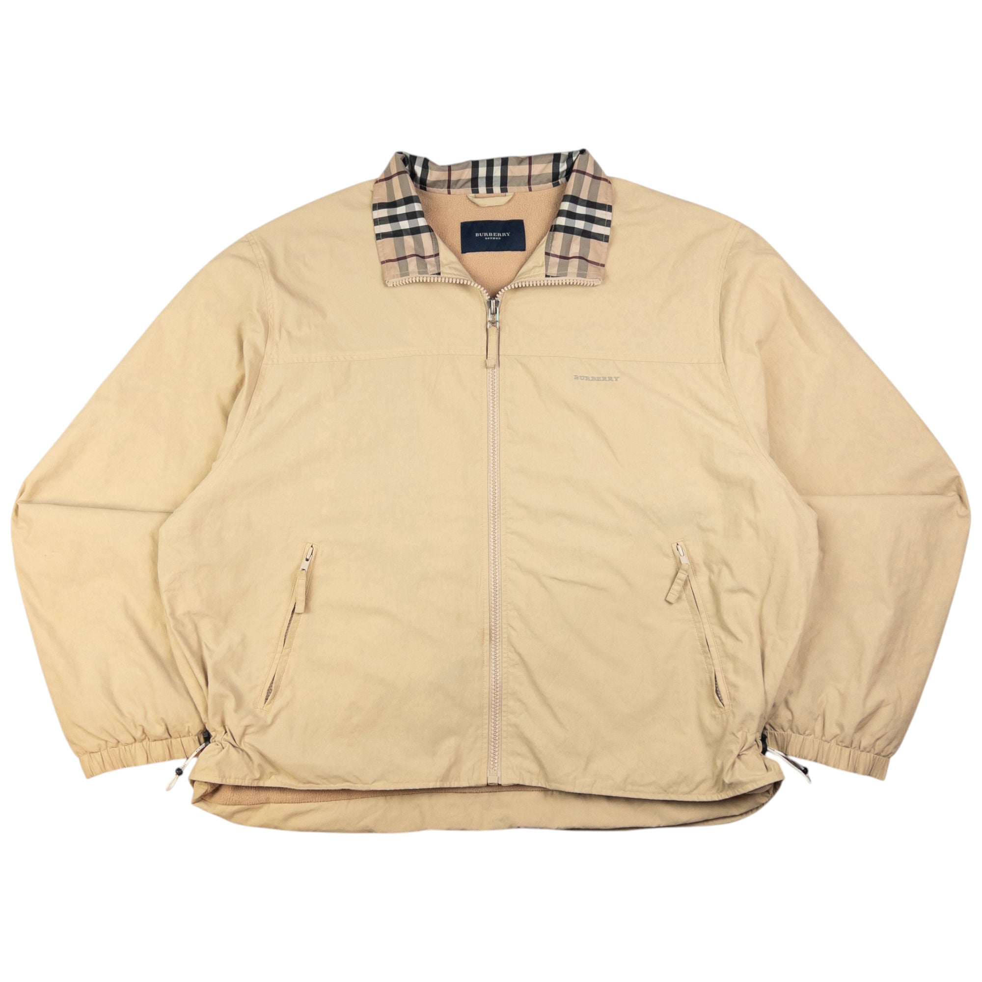 Vintage Burberry Nova Check Collar Zip Up Jacket Size XL