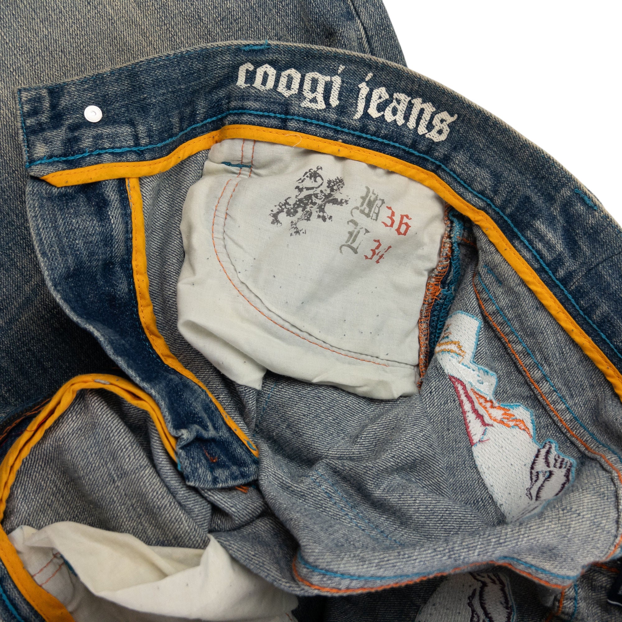 Vintage Coogi Embroidered Landscape Denim Jeans Size W38