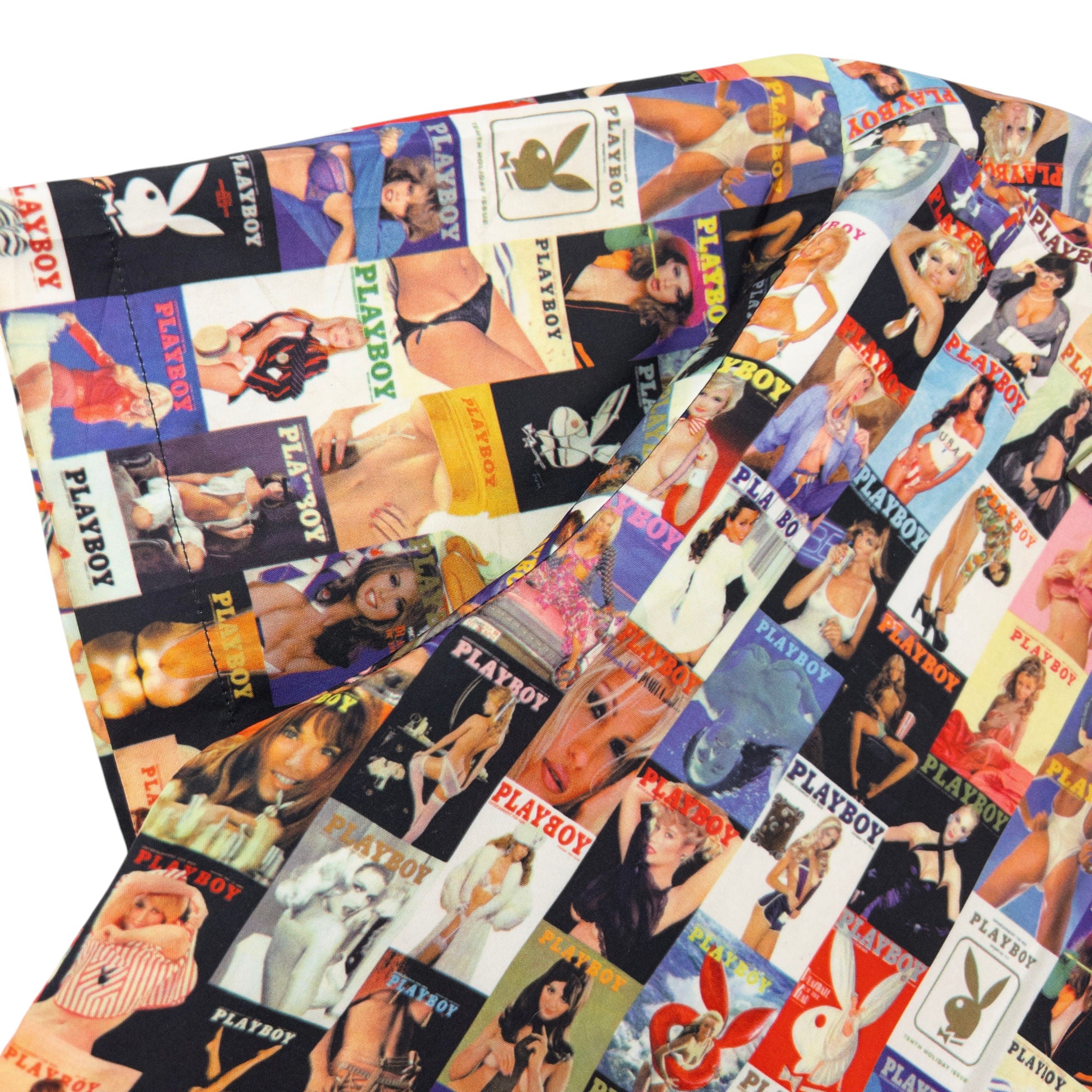 Vintage Playboy Magazine Cover Short Sleeve Button Up Shirt Size M