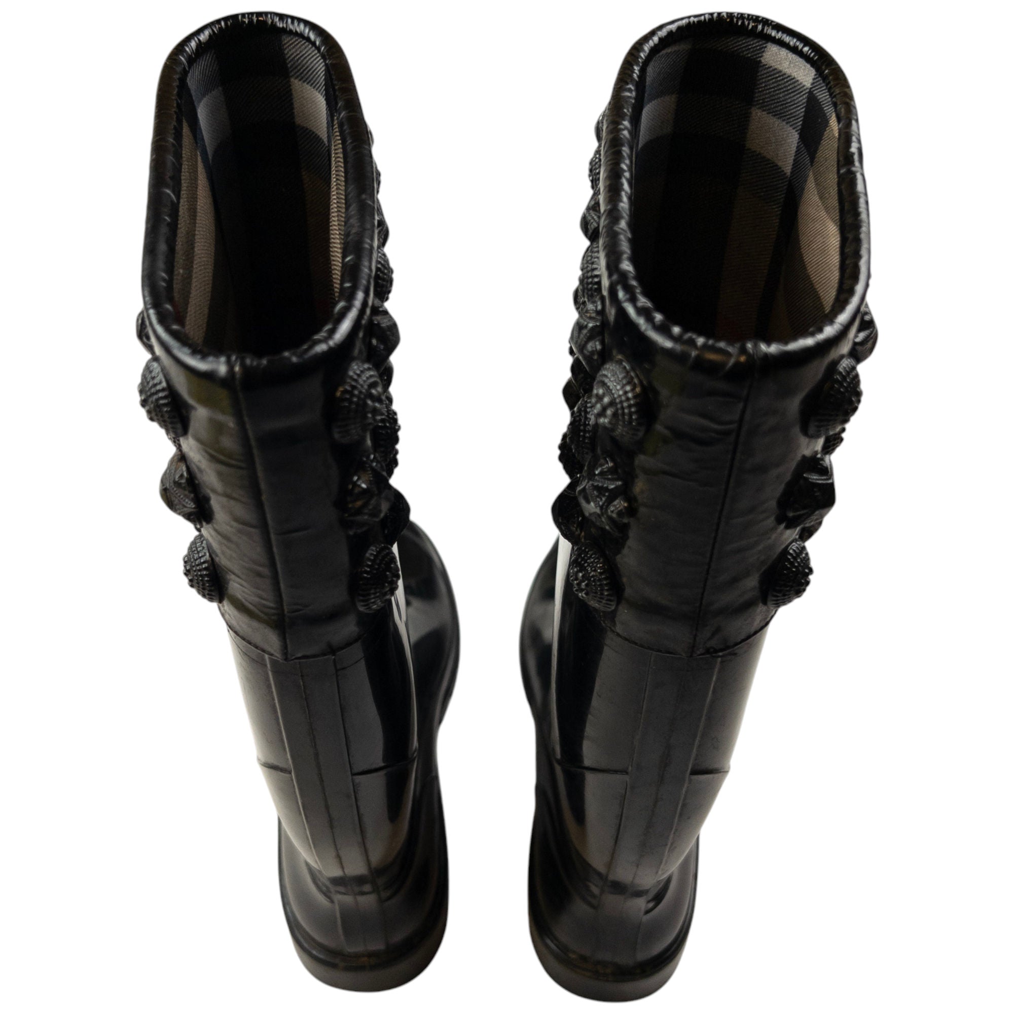 Vintage Burberry Studded Wellington Boots Womens Size UK 4