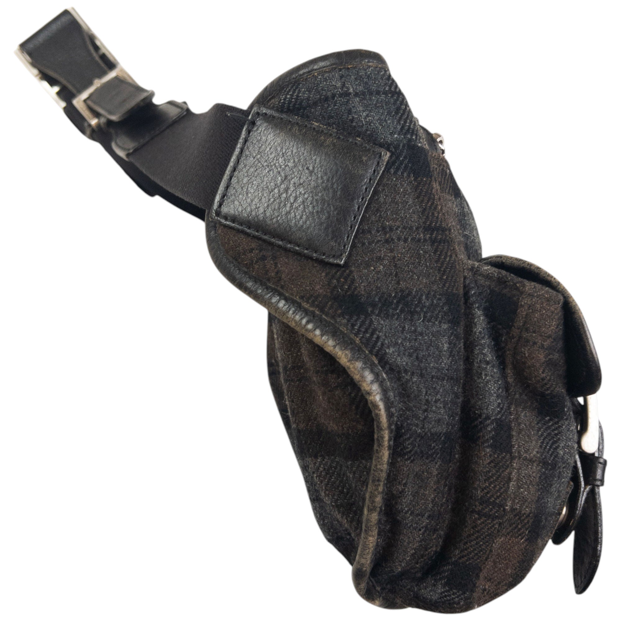 Vintage Burberry Nova Check Wool Crossbody Bag