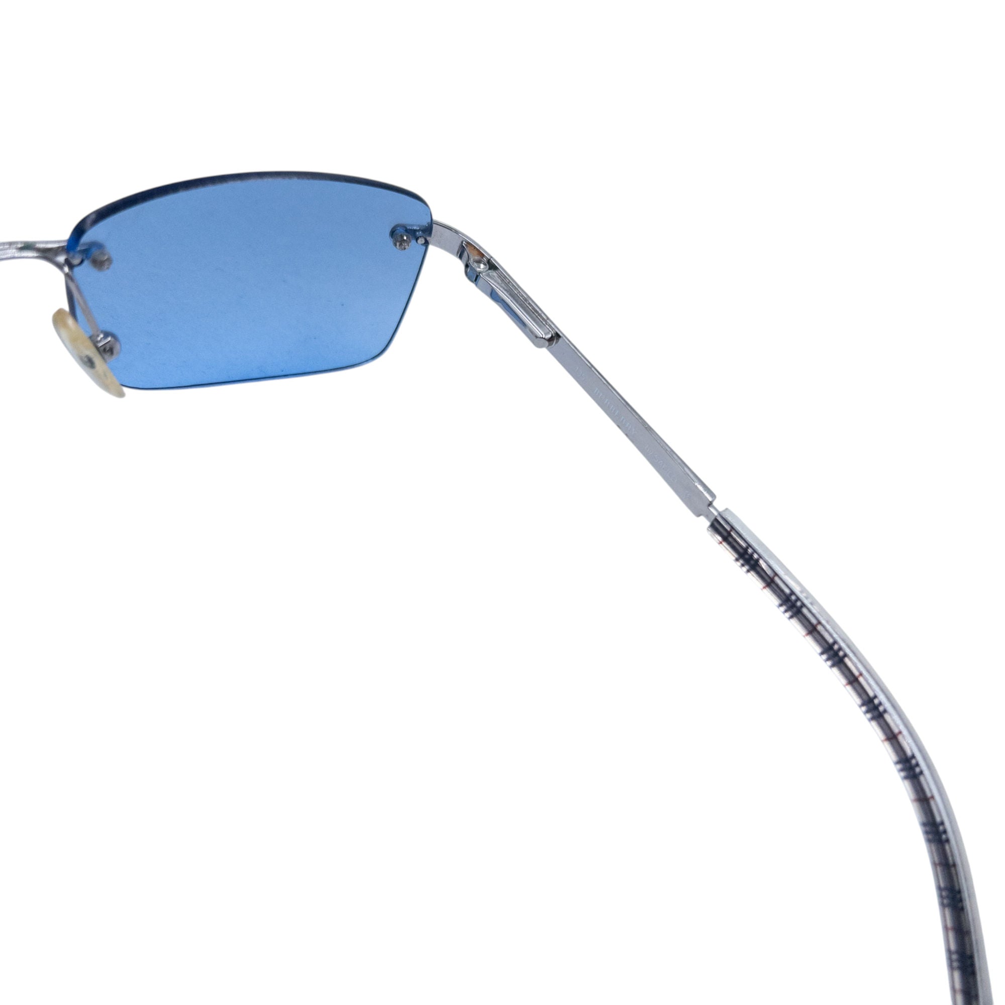 Vintage Burberry Nova Check Rimless Sunglasses