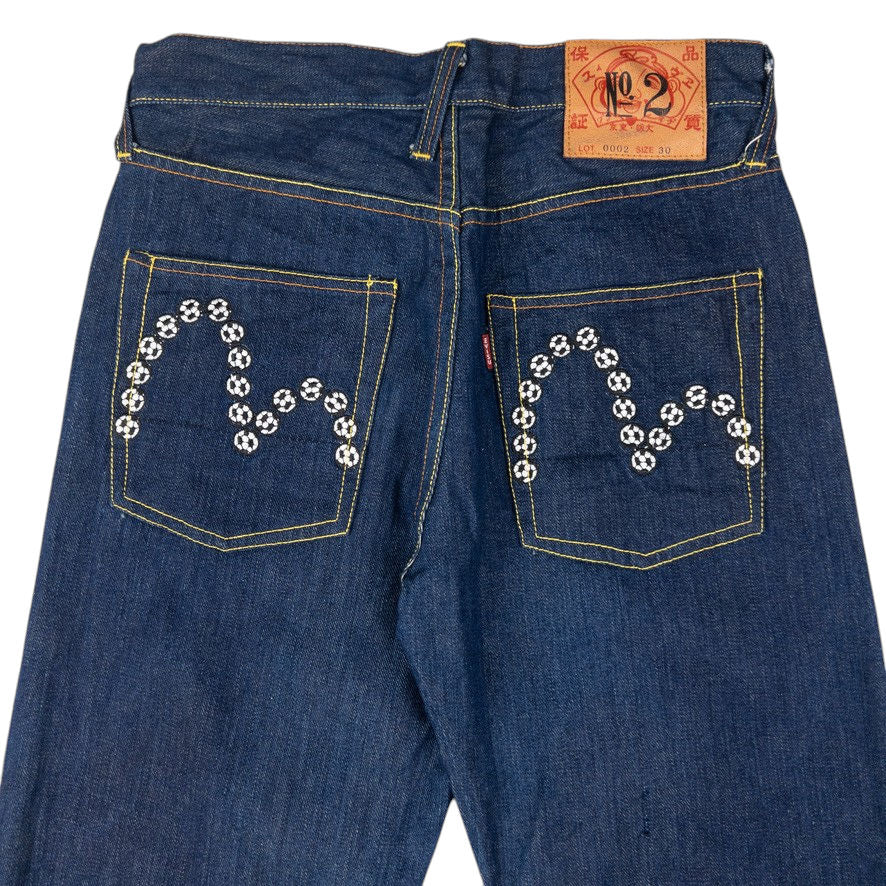 Vintage Evisu Double Football Gull Embroidered Japanese Denim Jeans Size W28