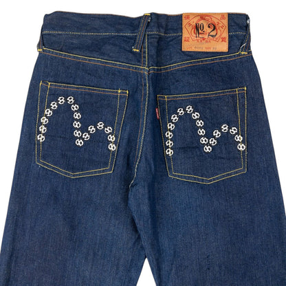 Vintage Evisu Double Football Gull Embroidered Japanese Denim Jeans Size W28