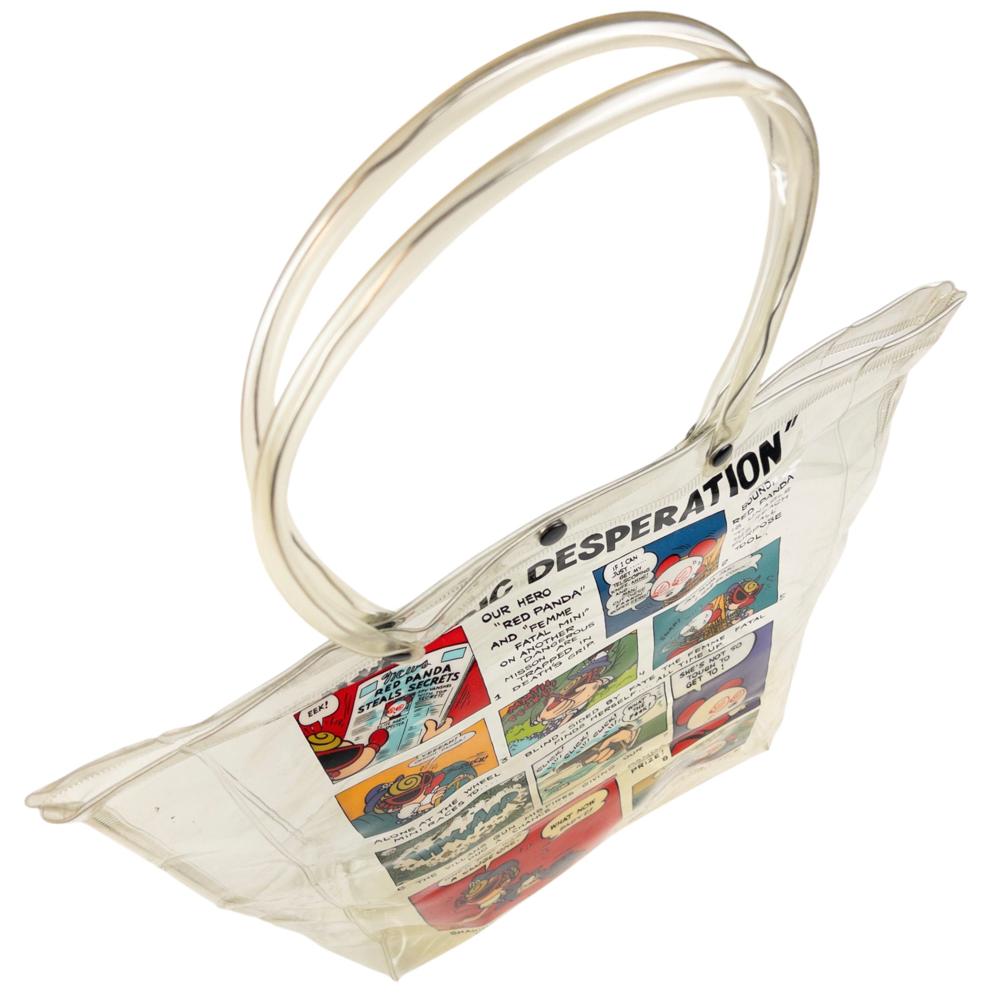 Vintage Hysteric Glamour Comic Print Clear Tote Shoulder Bag