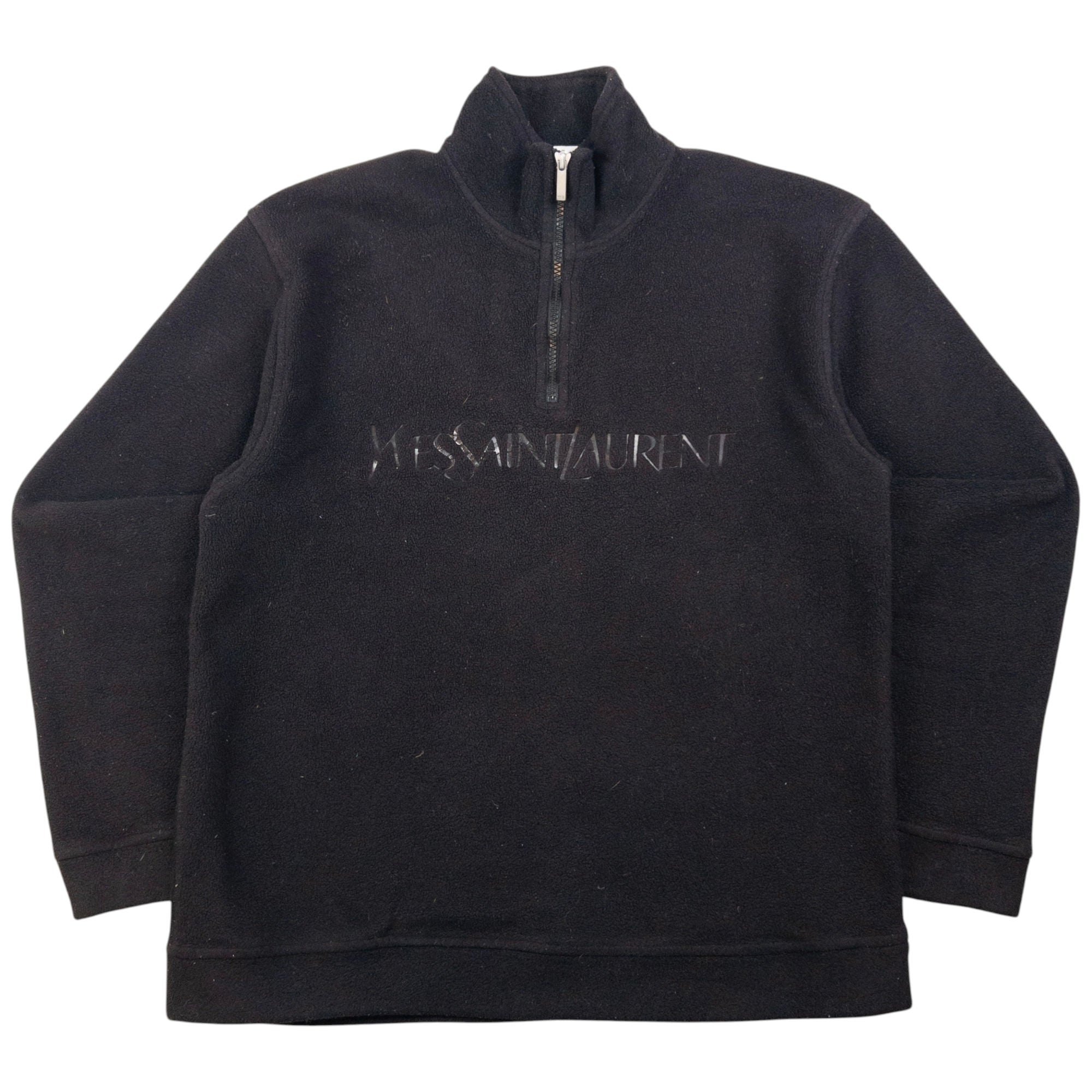 Vintage YSL Yves Saint Laurent Q Zip Fleece Sweatshirt Size M