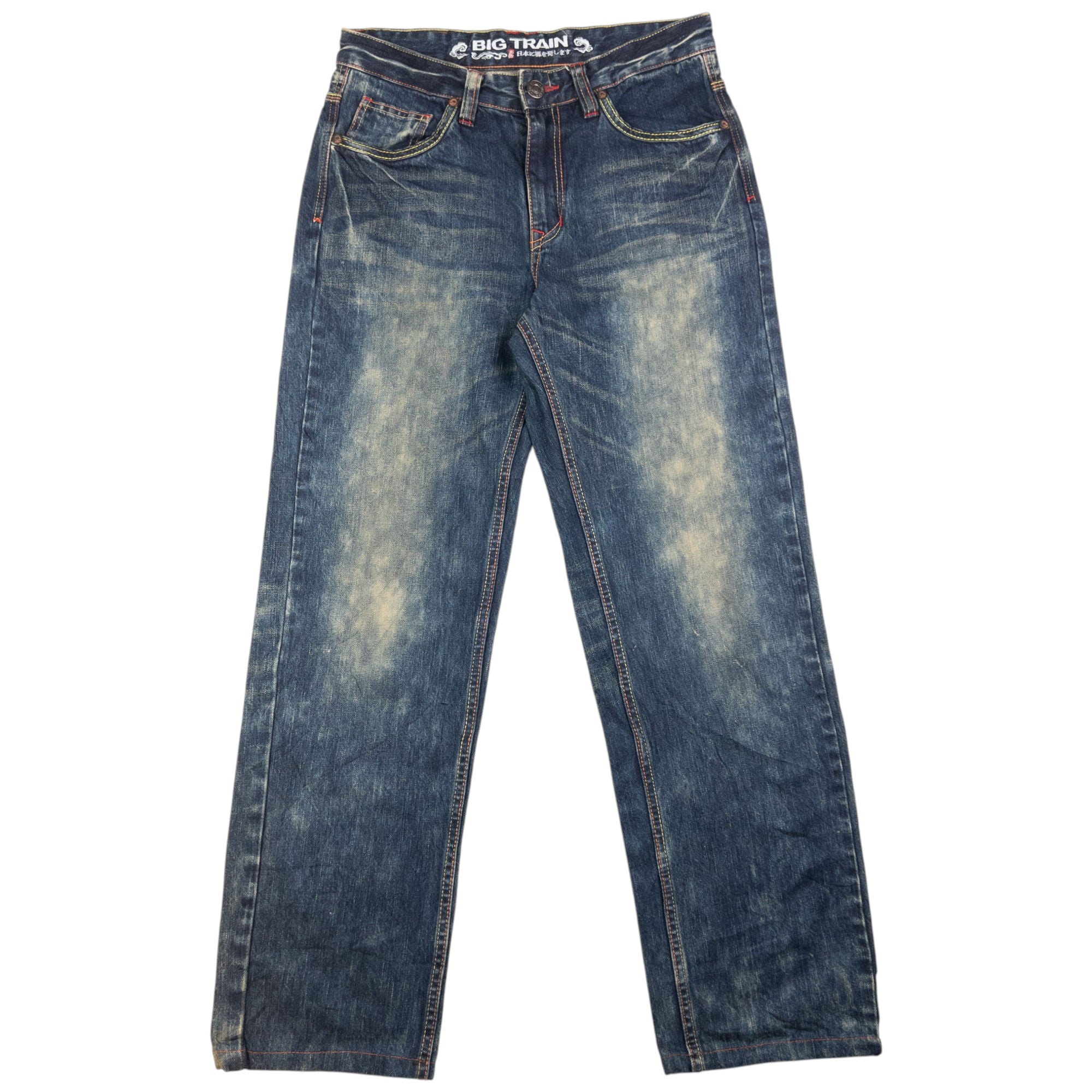 Vintage Big Train Embroidered Devils Japanese Denim Jeans Size W31