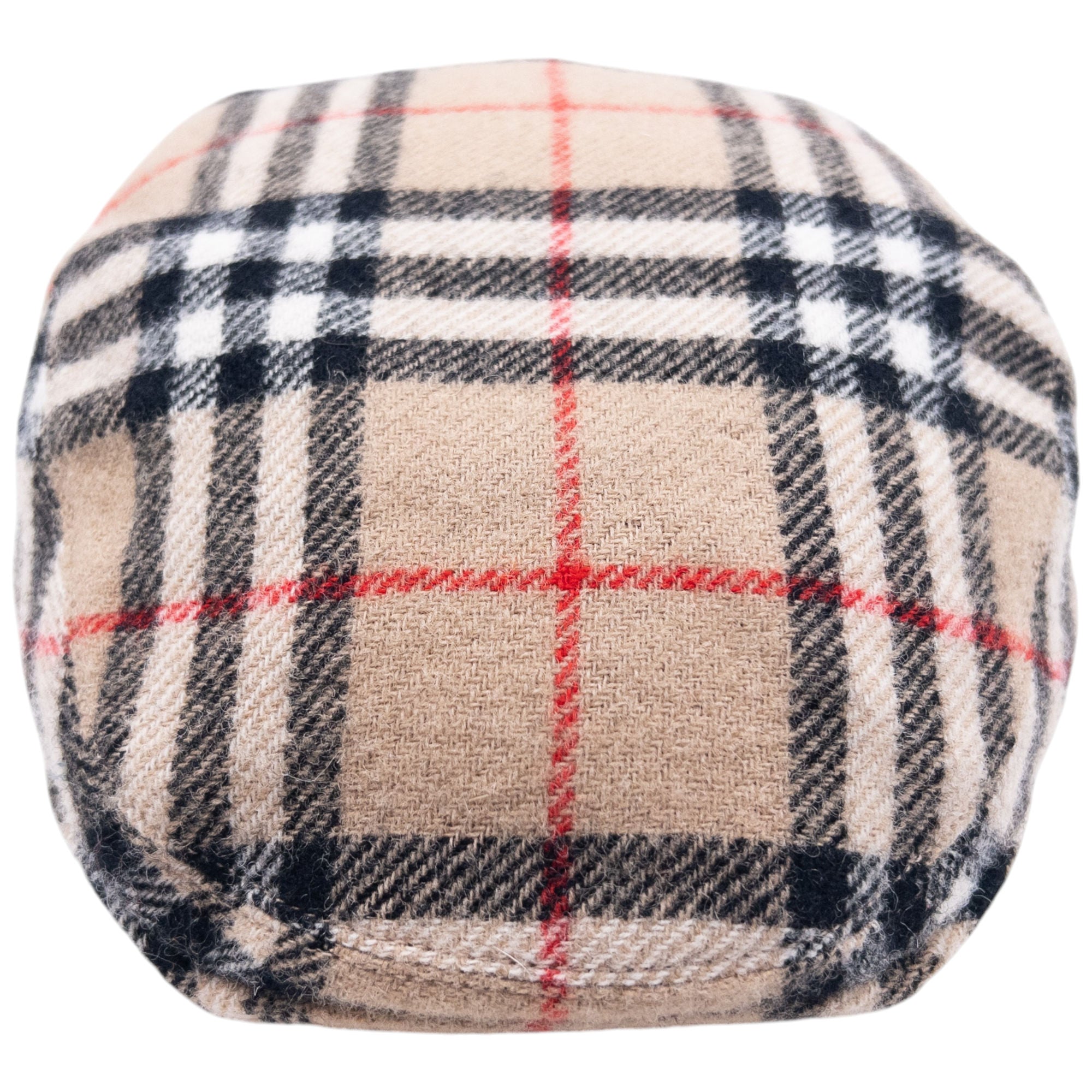 Vintage Burberry Nova Check Wool Flat-Cap Hat