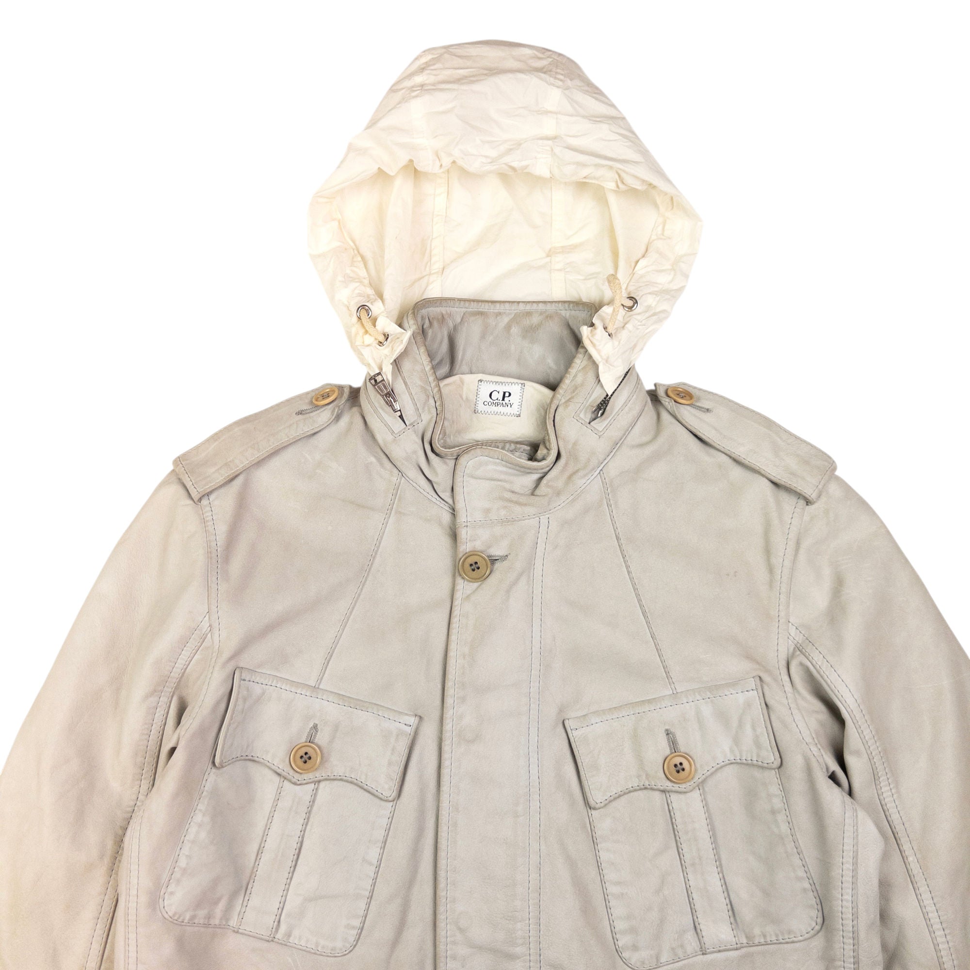Vintage CP Company Leather Multi Pocket Jacket Size M