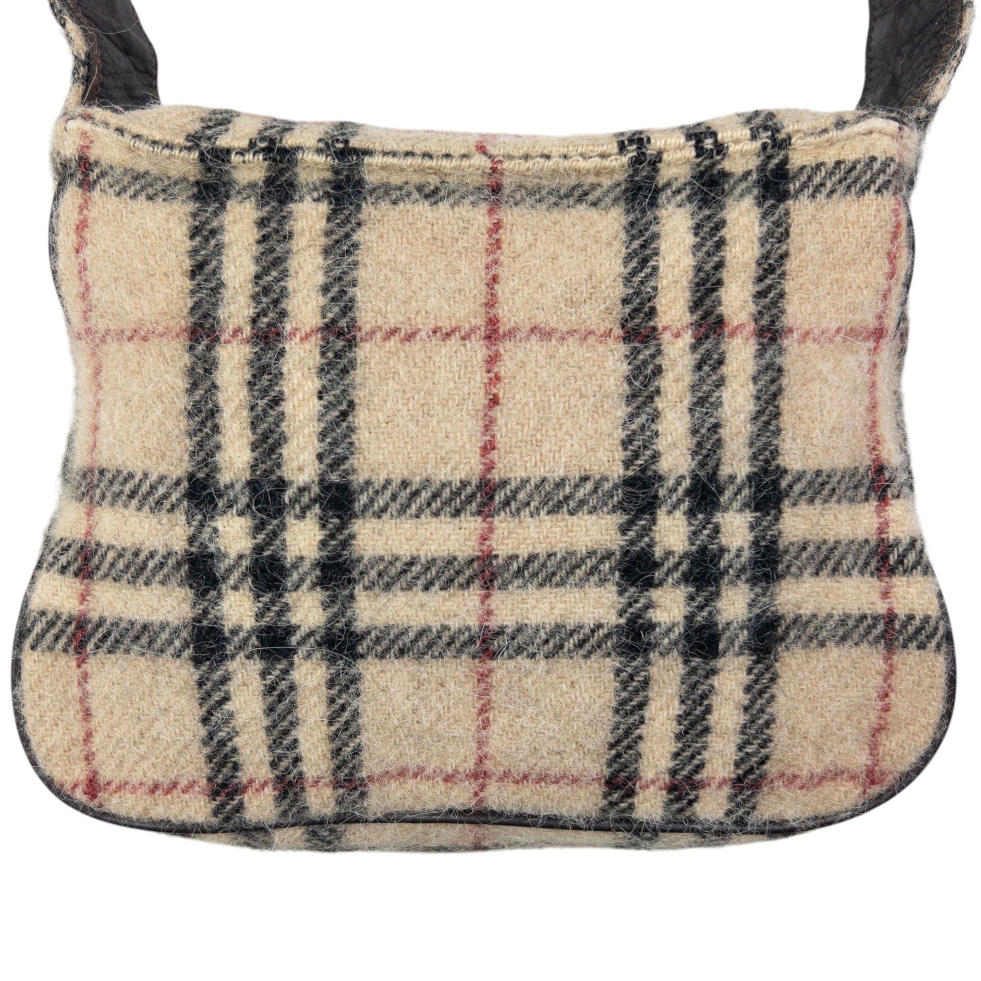 Vintage Burberry Nova Check Wool Shoulder Bag