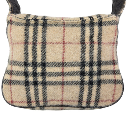 Vintage Burberry Nova Check Wool Shoulder Bag
