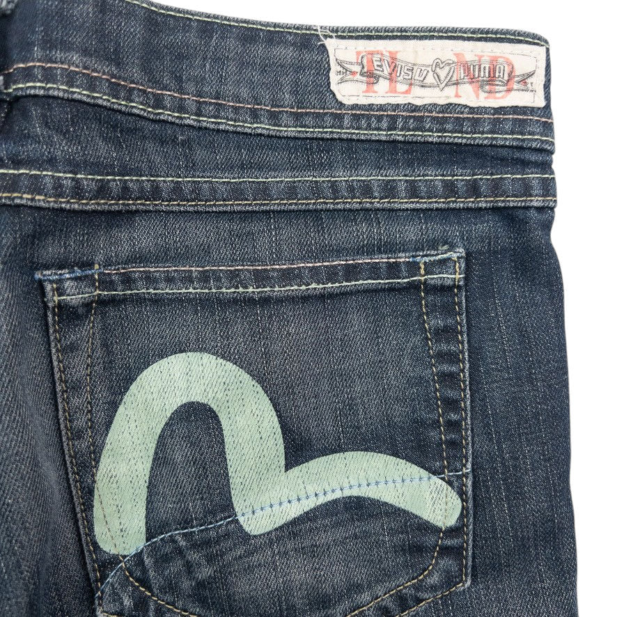 Vintage Puma X Evisu Double Gull Japanese Denim Jeans Size W29