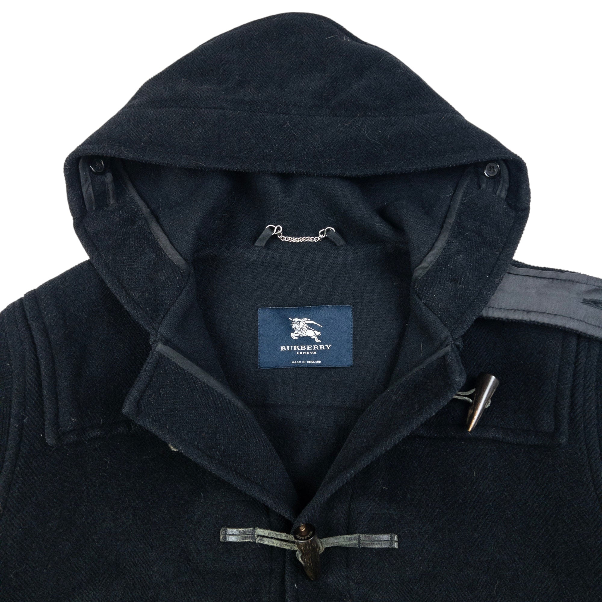 Vintage Burberry Wool Duffle Coat Size L