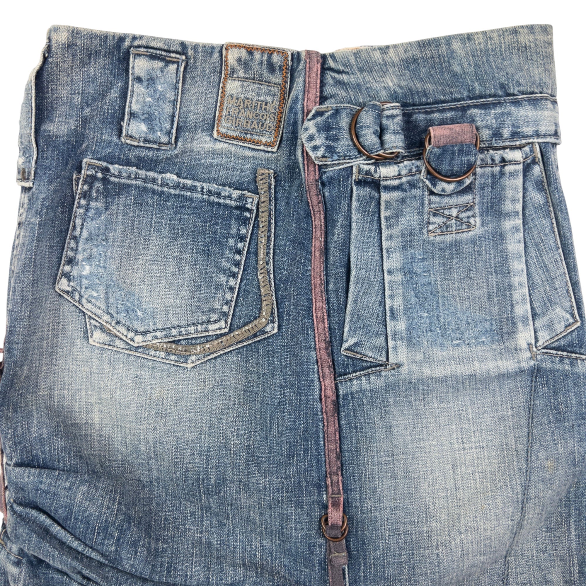 Vintage Marithe + Francois Girbaud Asymmetric Denim Skirt Womens Size W26