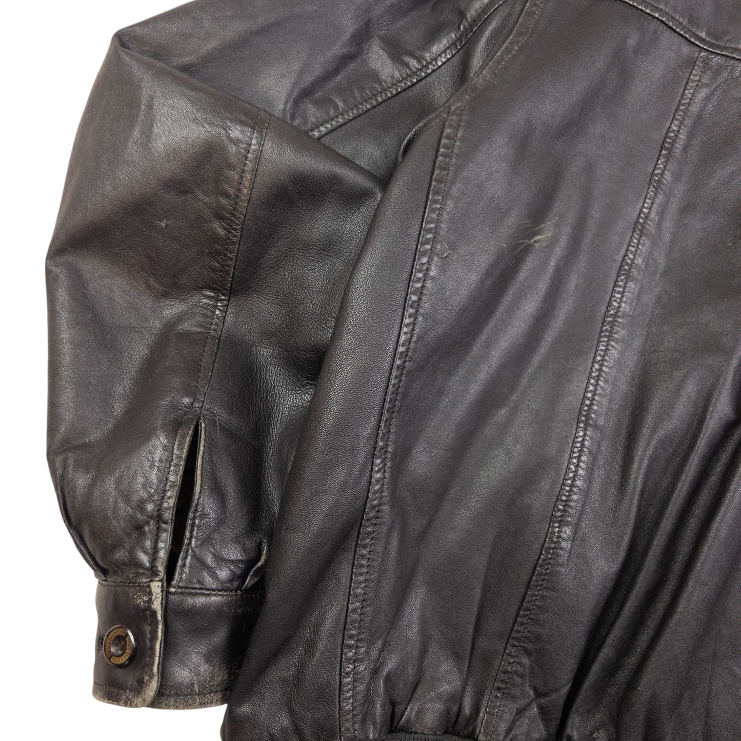 Vintage Burberry Nova Check Lined Leather Jacket Size L