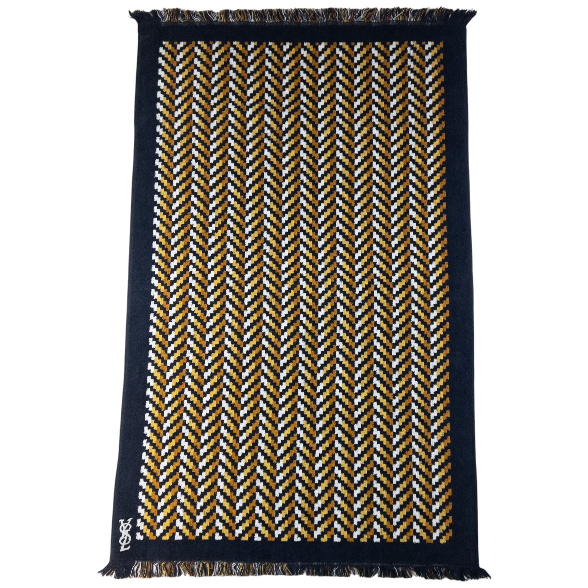 Vintage YSL Yves Saint Laurent Chevron Towel