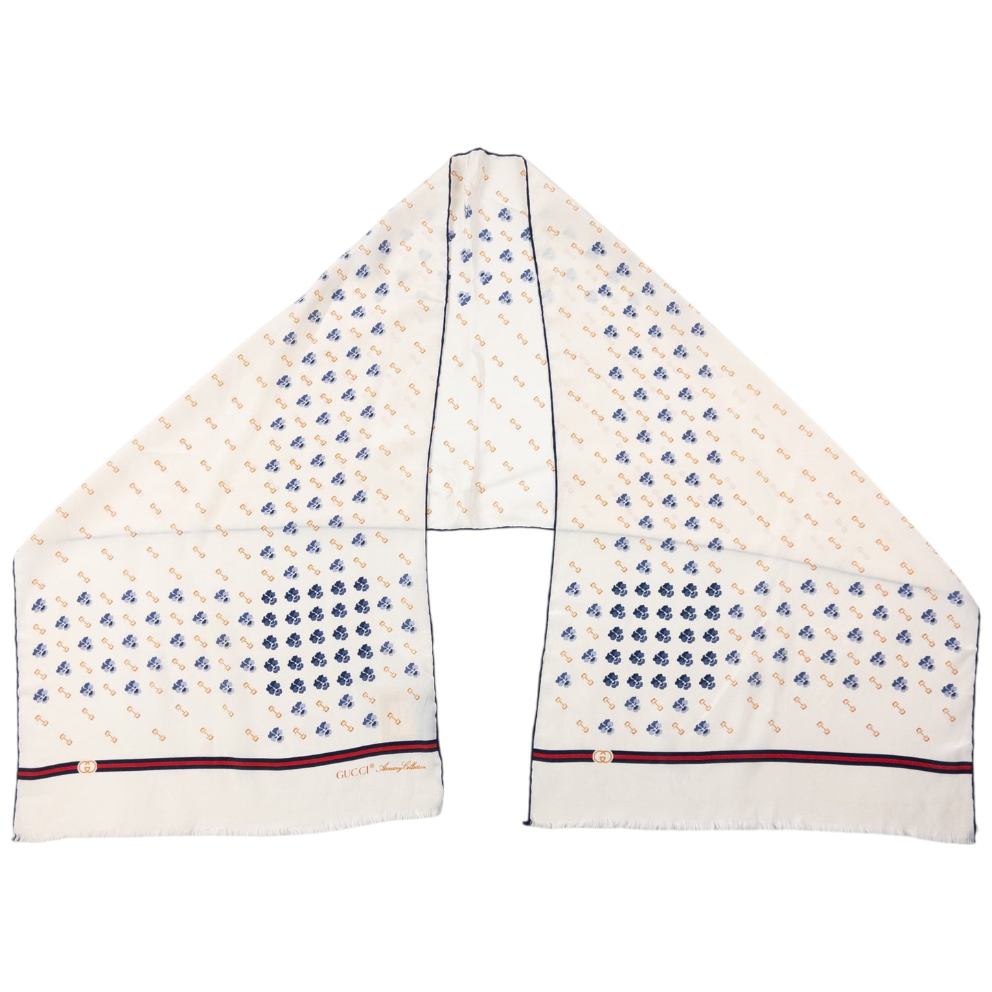 Vintage 80s Gucci Floral Silk Scarf