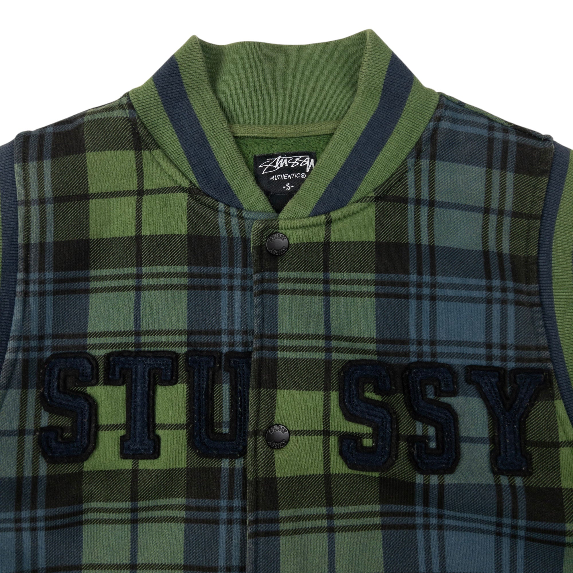 Vintage Stussy Tartan Bomber Jacket Size S