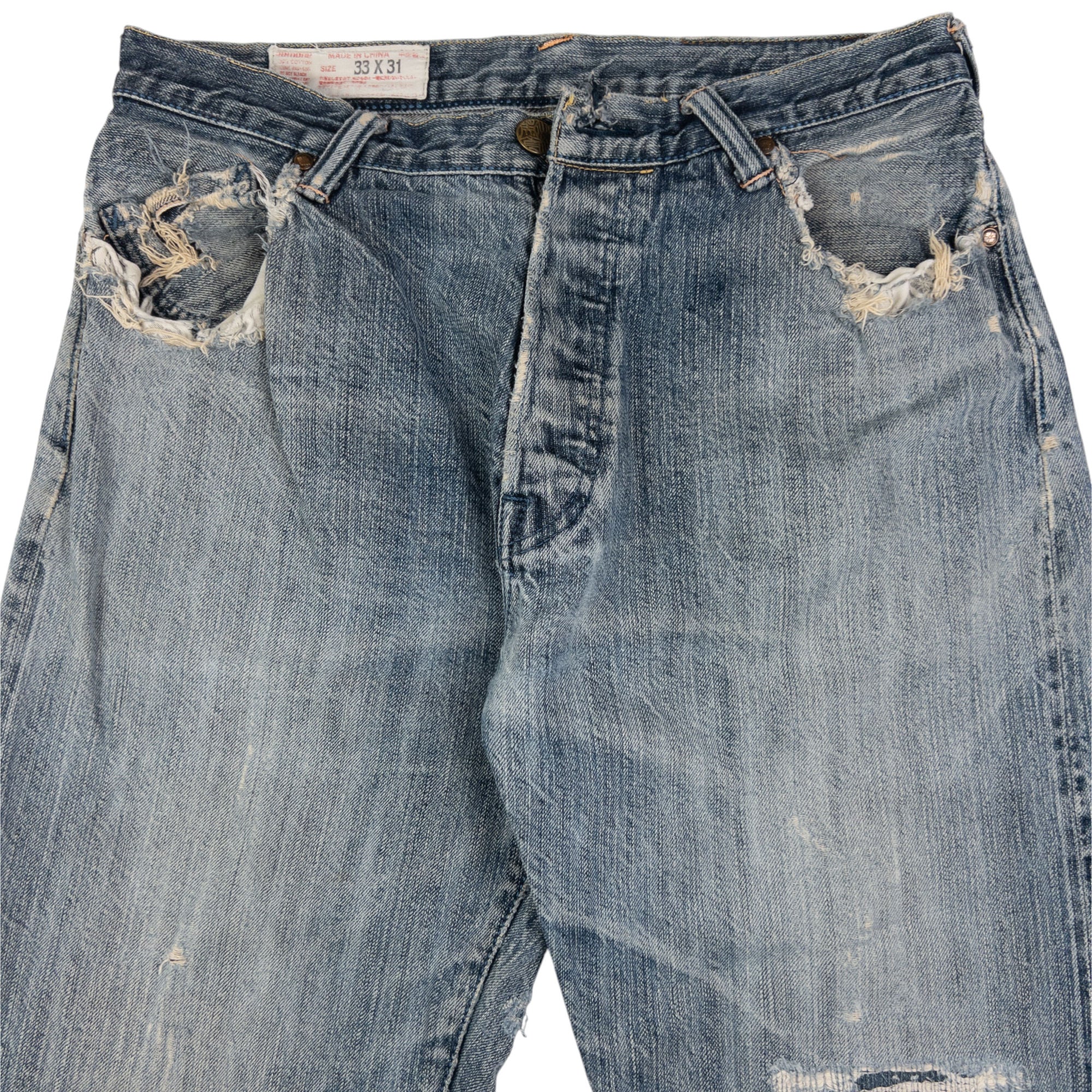 Vintage Yamane Evisu Painted Daicock Japanese Denim Jeans Size W31