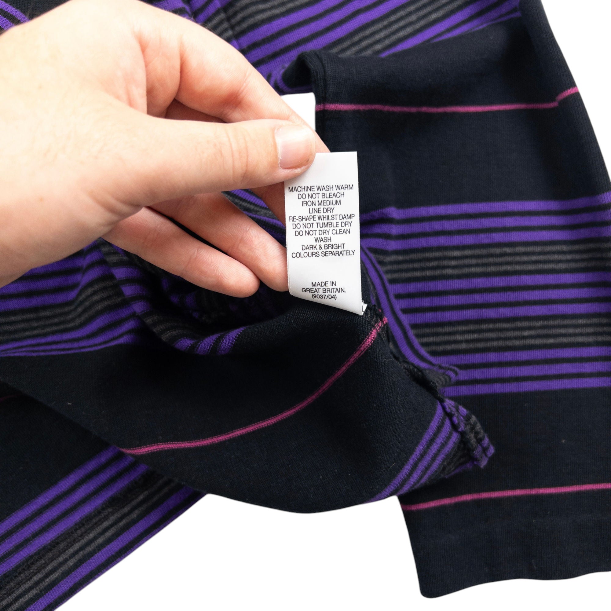 Vintage Burberry Striped Long Sleeve Rugby Polo Shirt Size M