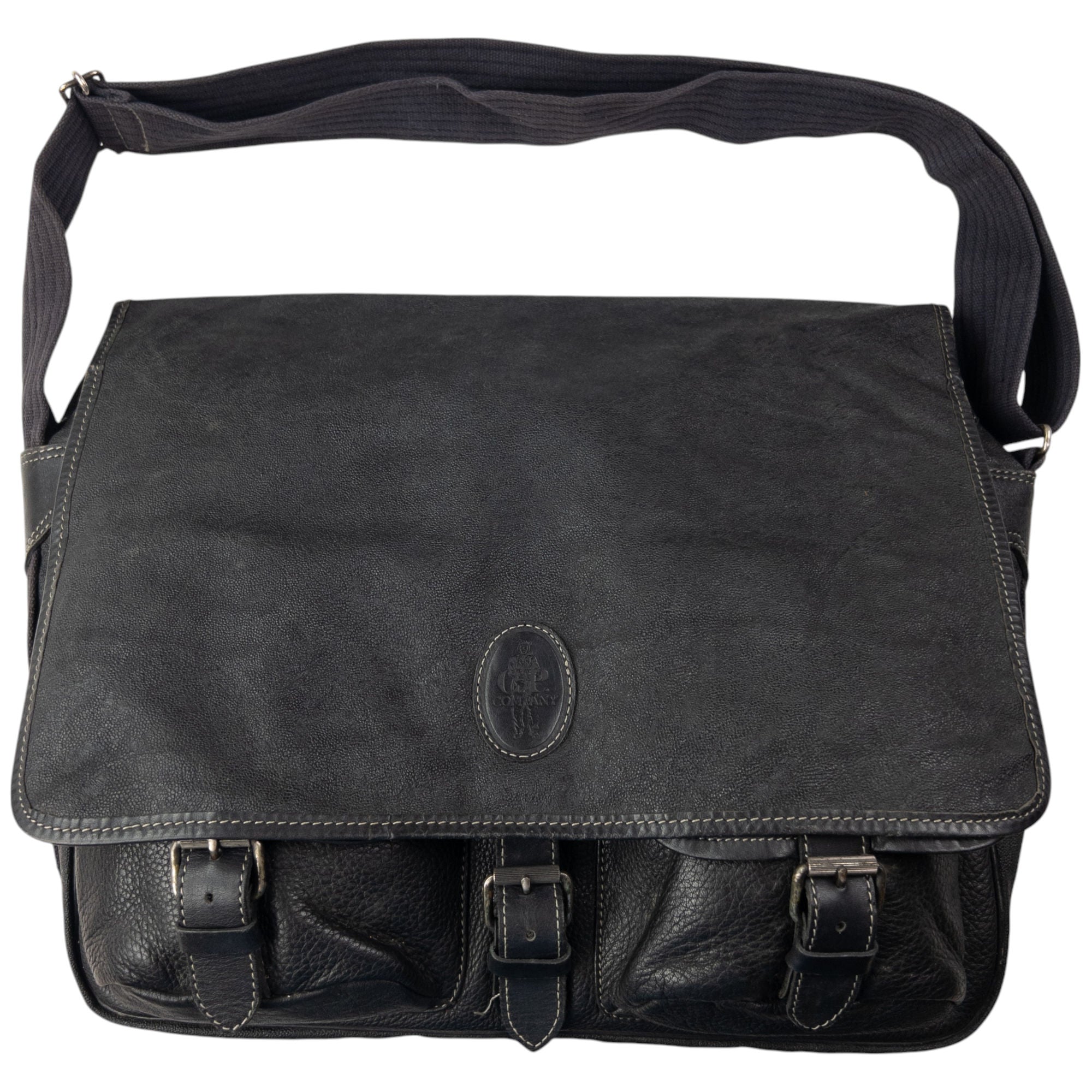 Vintage CP Company Leather Messenger Crossbody Bag