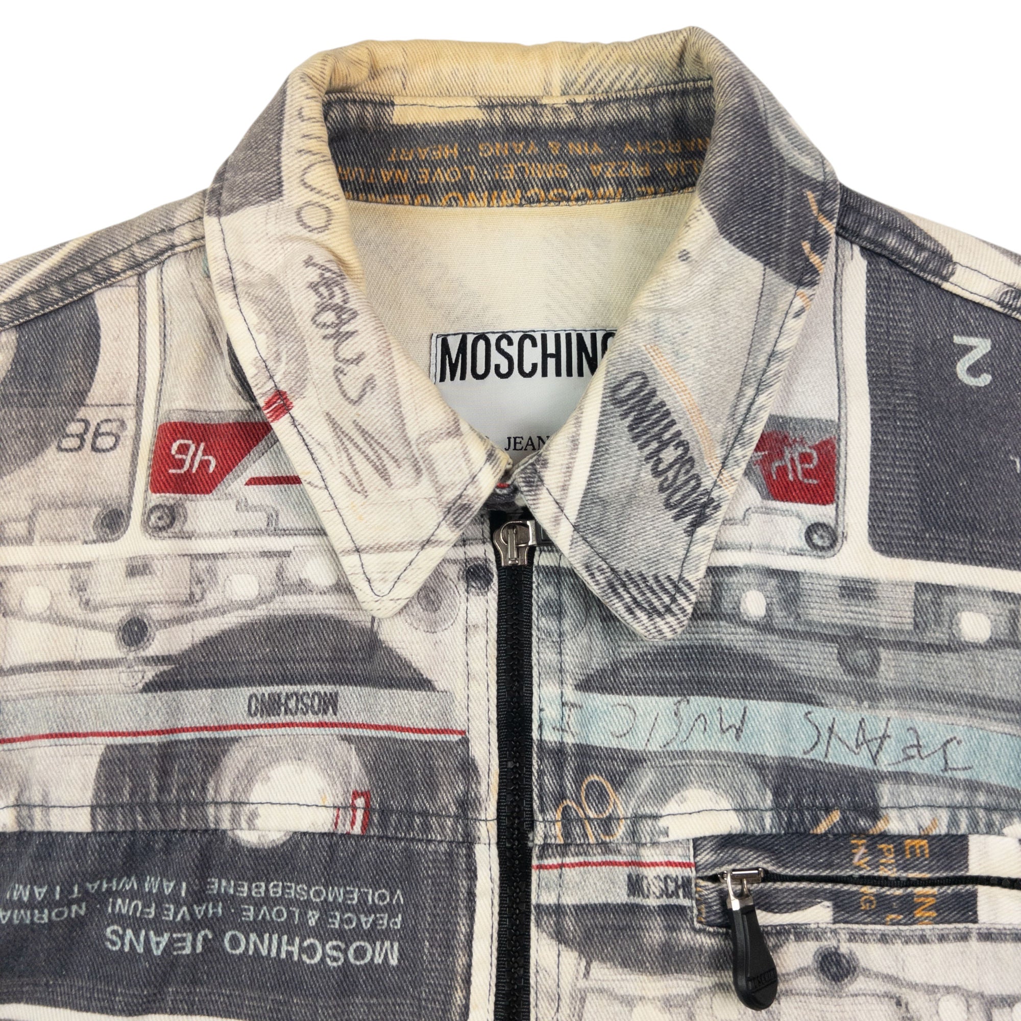 Vintage Moschino Jeans Cassette Print Jacket Size L