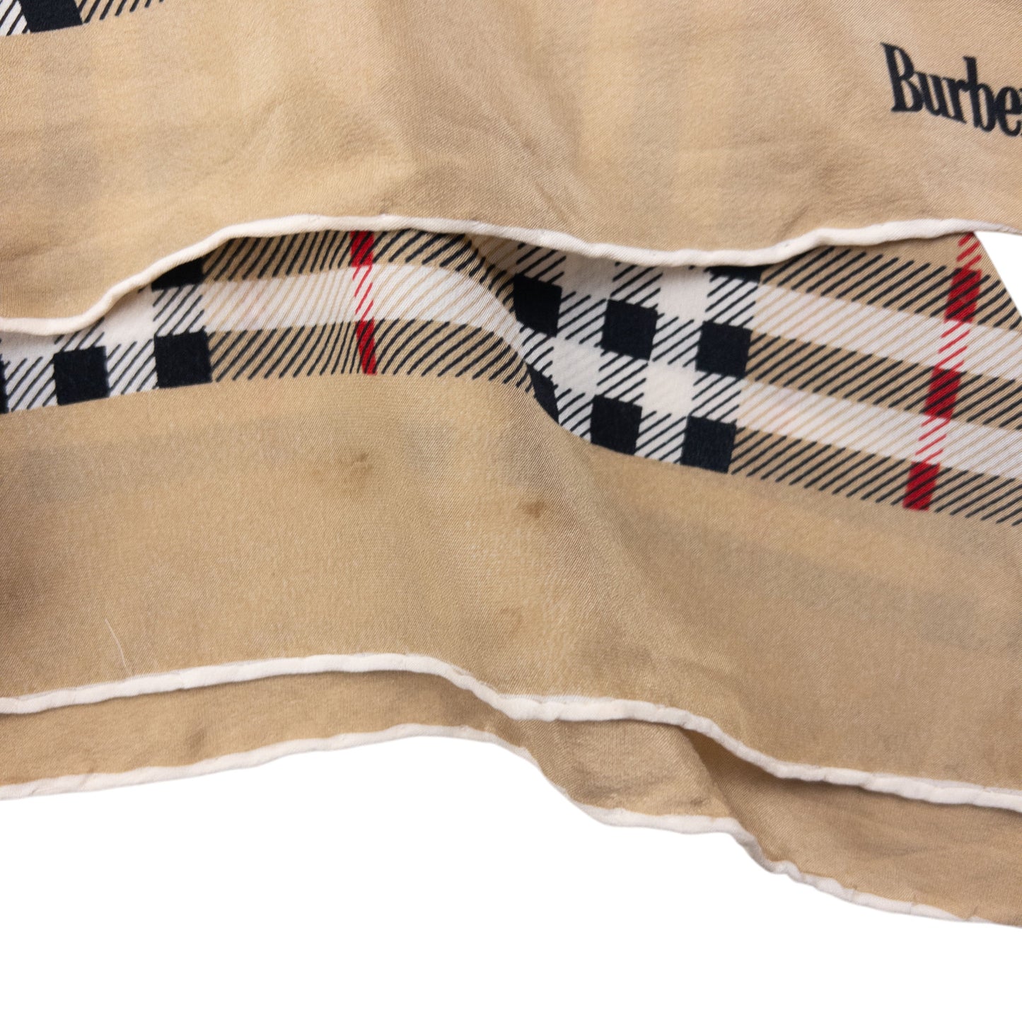 Vintage 90s Burberry Nova Check Silk Scarf