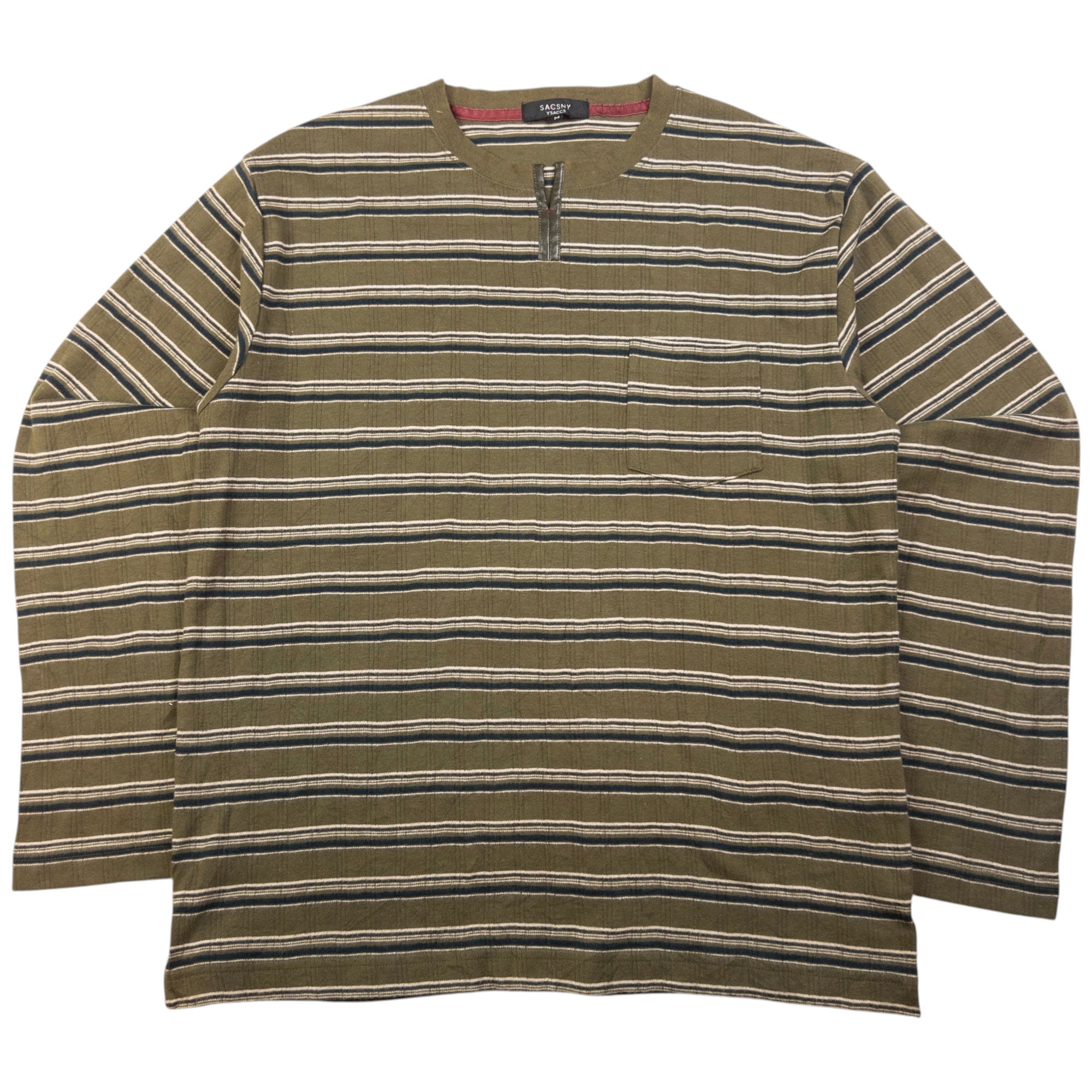Vintage Y'Saccs By Yohji Yamamoto Striped Long Sleeve T Shirt Size M